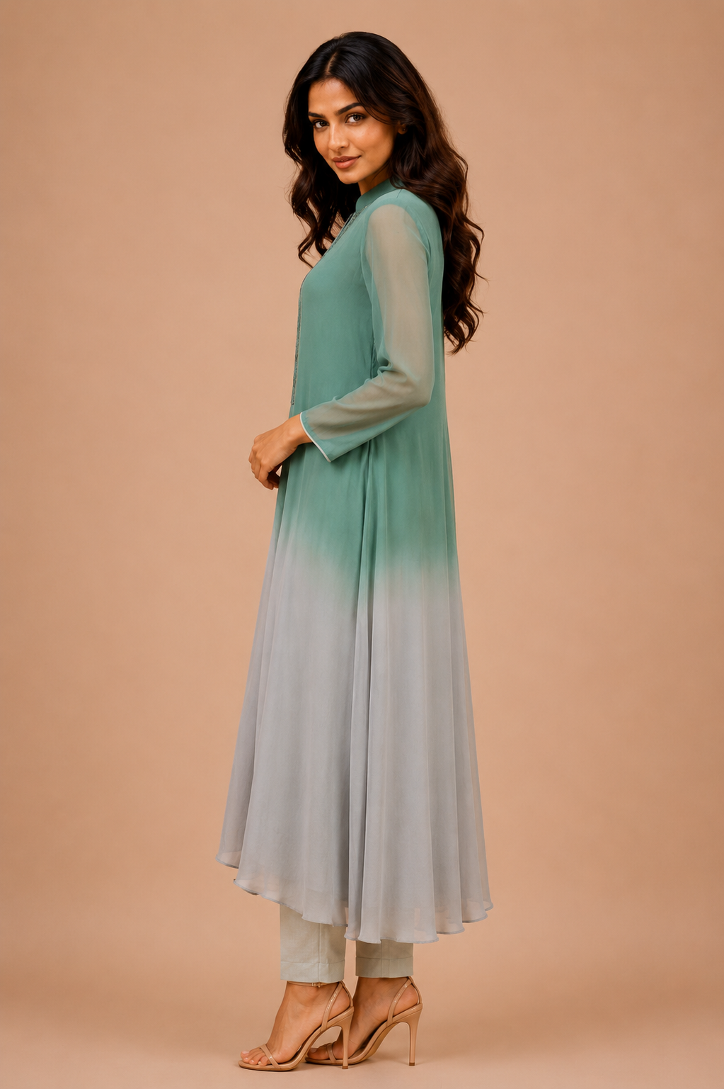 Ombre Flared Kurta Set
