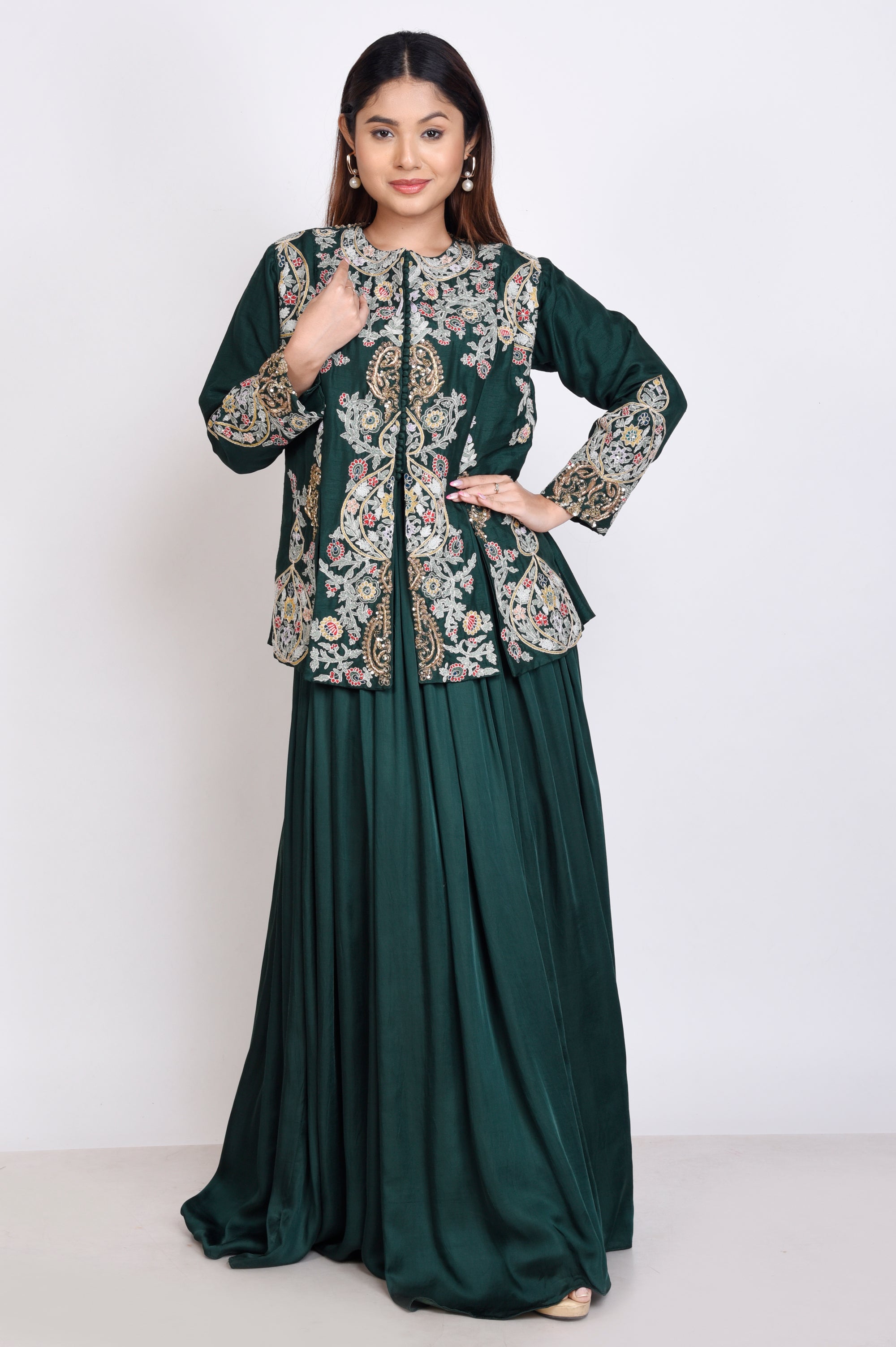 Zardosi Jacket With Skirt