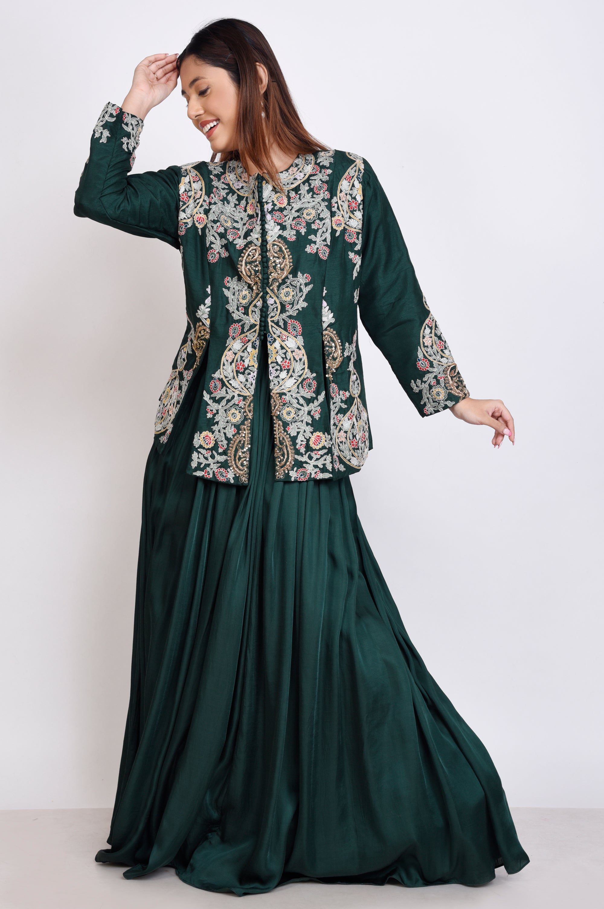 Zardosi Jacket With Skirt