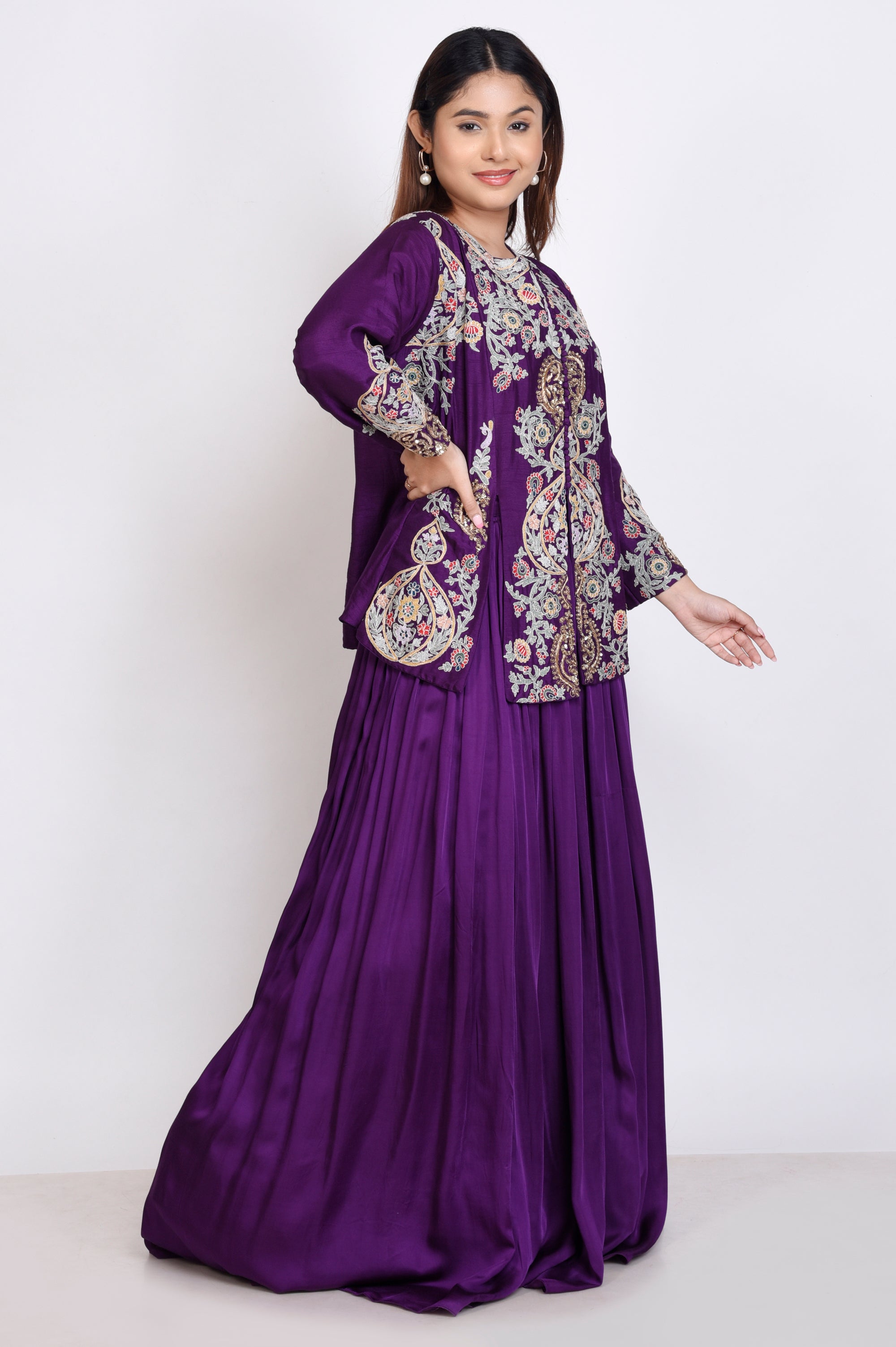 Zardosi Jacket With Skirt