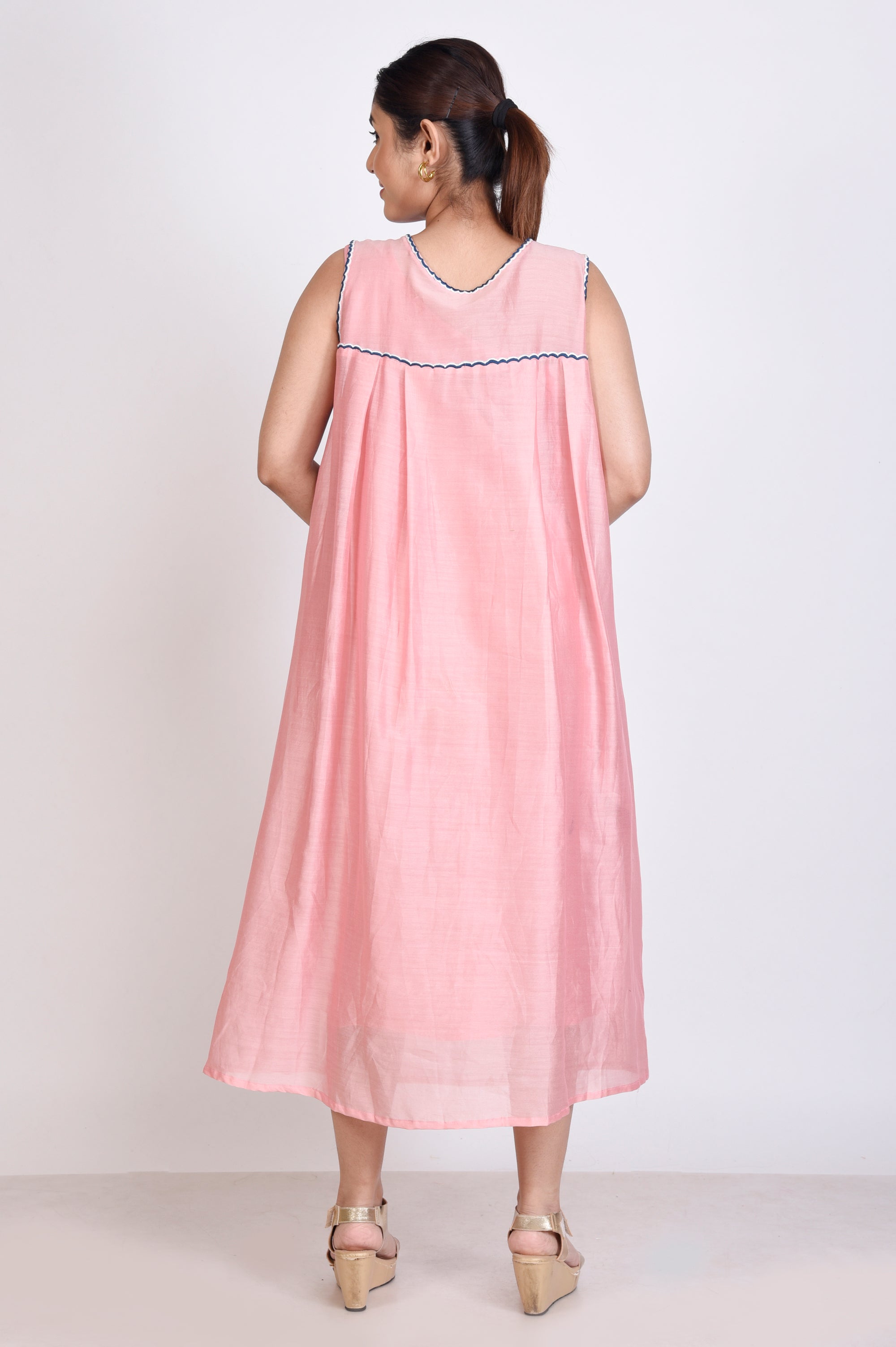 1 Pcs Ankle Length Dress With Thread work