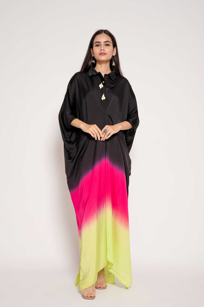 Designer Tie-Dye & Kodi Work Kaftan Gown