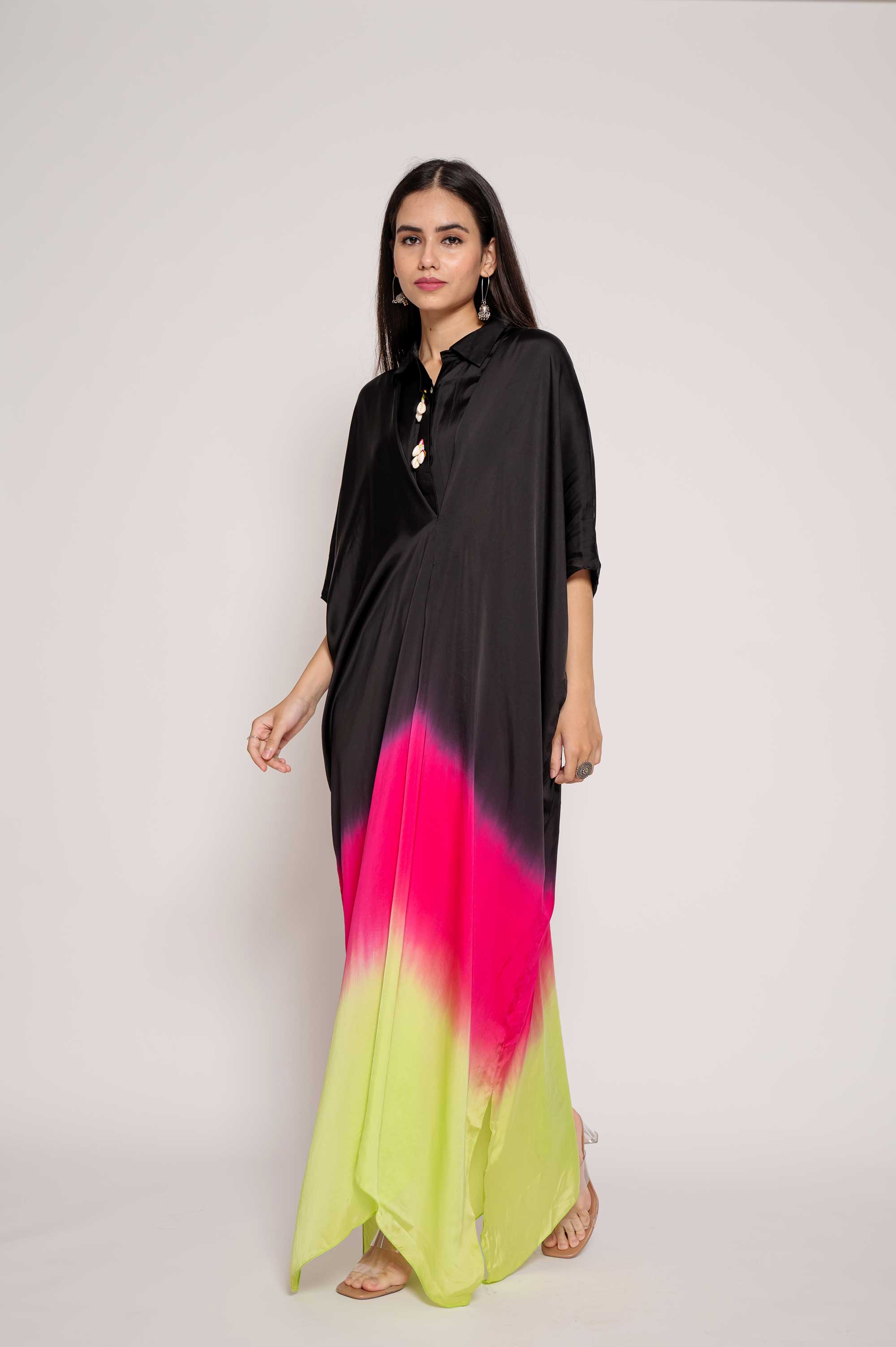 Designer Tie-Dye & Kodi Work Kaftan Gown