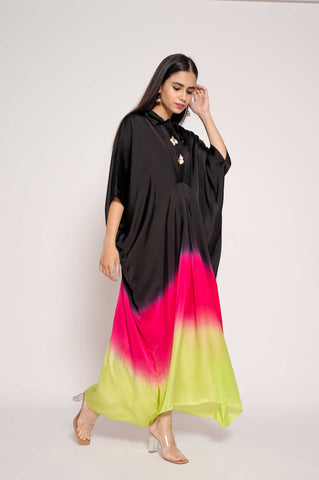 Designer Tie-Dye & Kodi Work Kaftan Gown