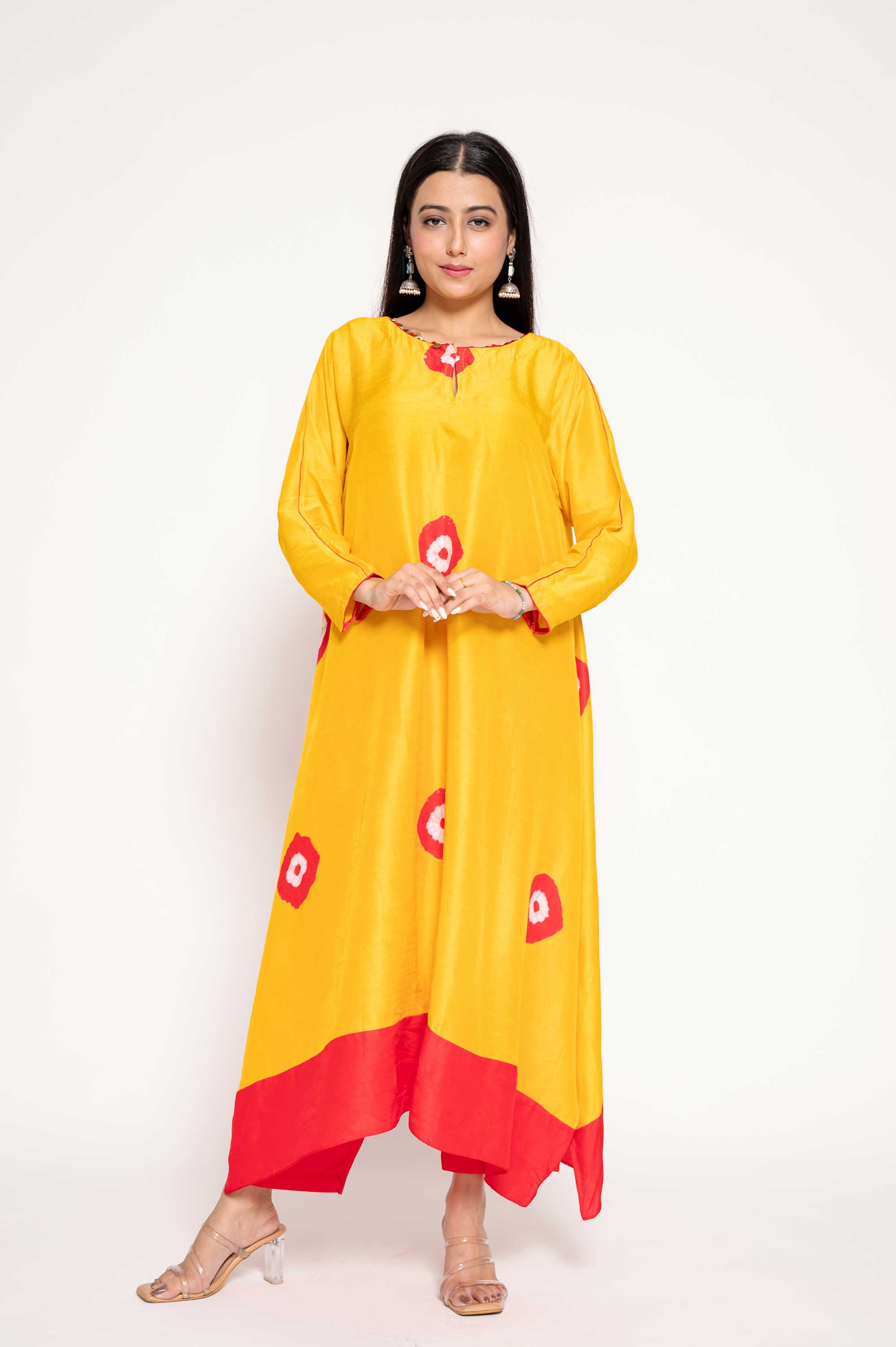 Simple Tie-Dye Kurta set in Bold Colors