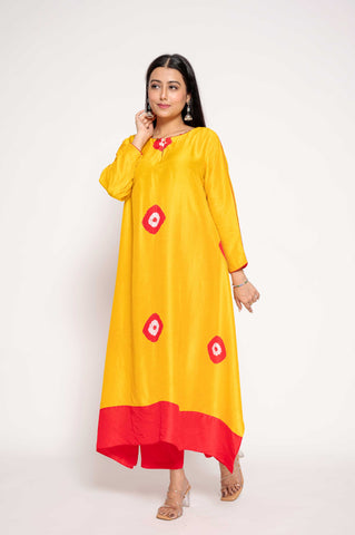 Simple Tie-Dye Kurta set in Bold Colors