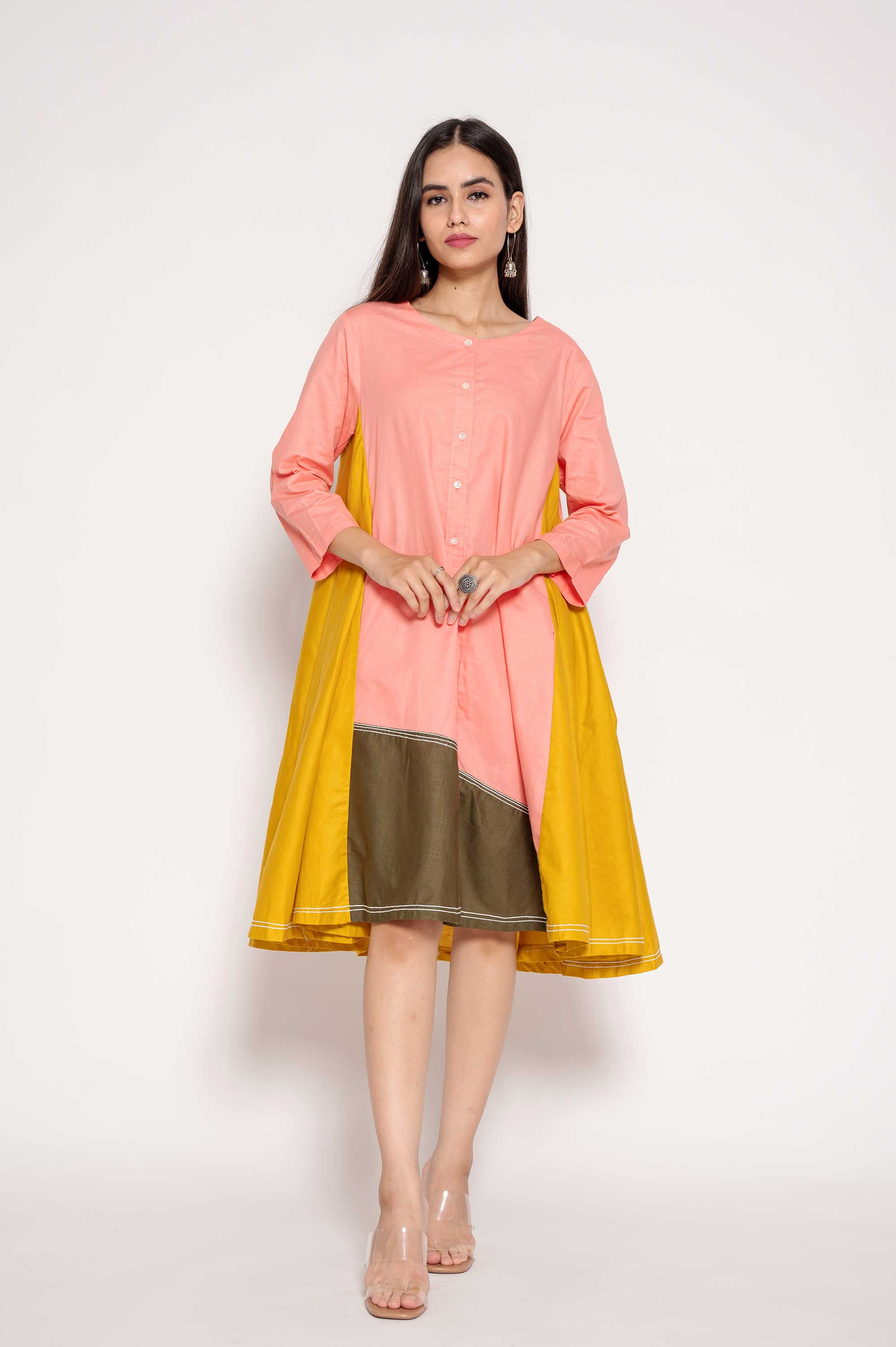 Multicolored Indo-western Kurta set