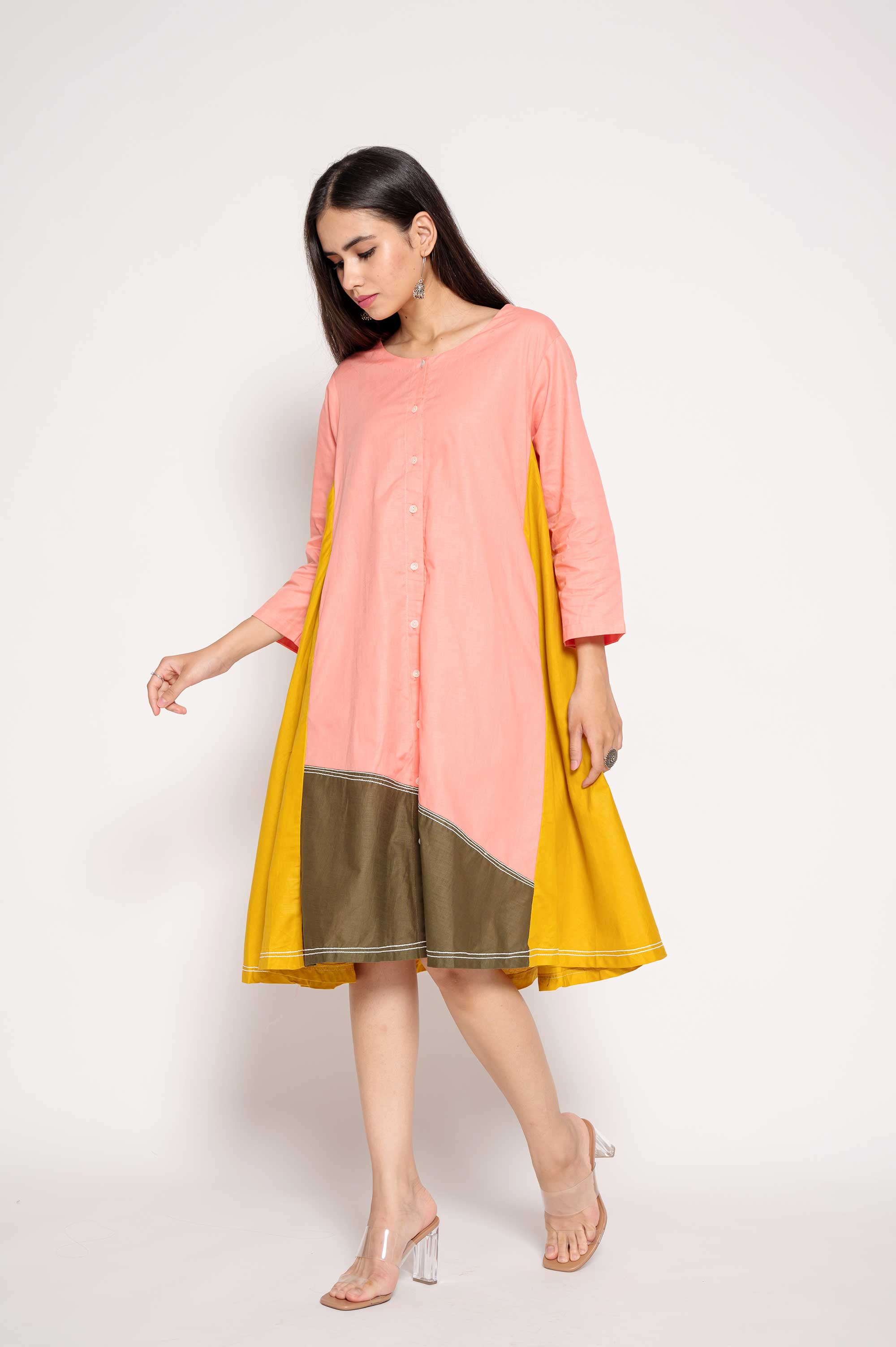 Multicolored Indo-western Kurta set