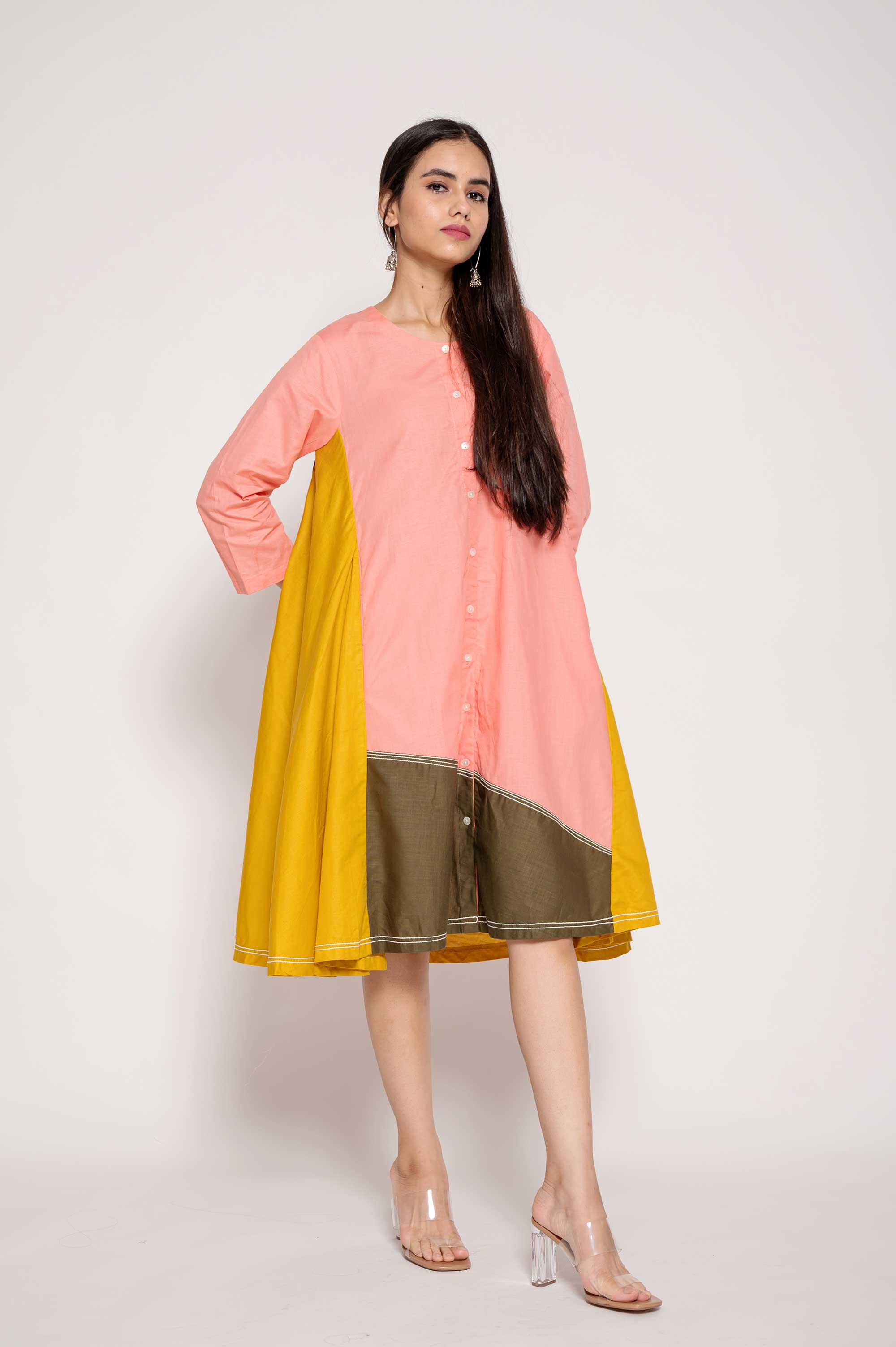 Multicolored Indo-western Kurta set