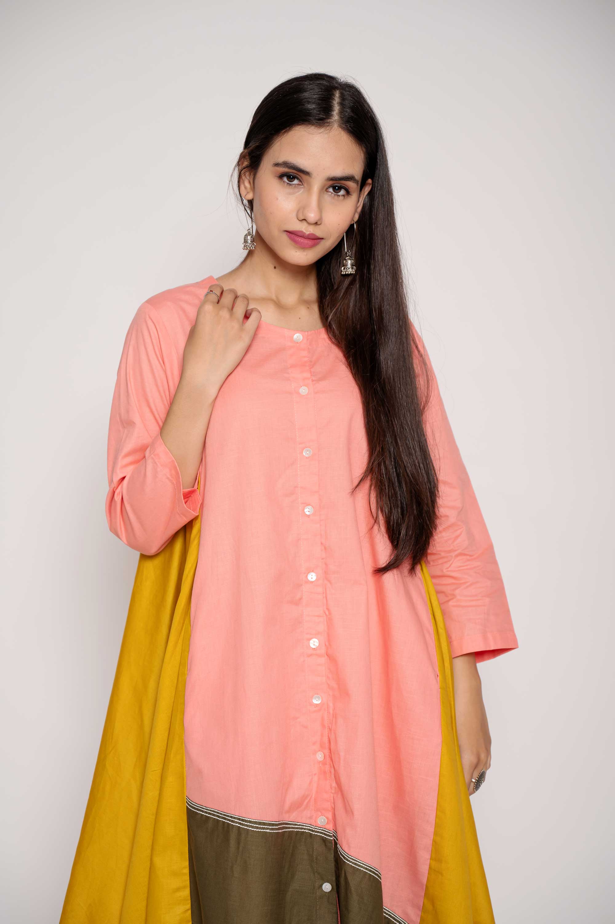 Multicolored Indo-western Kurta set