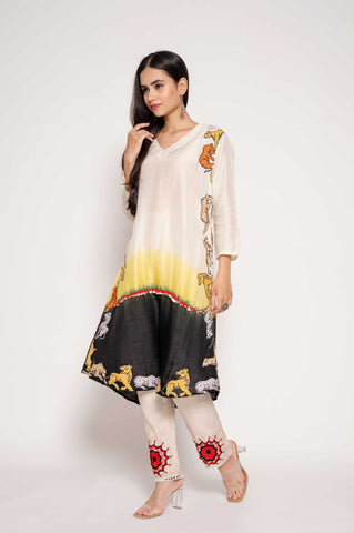 Animals-Appliqued Kurta Set