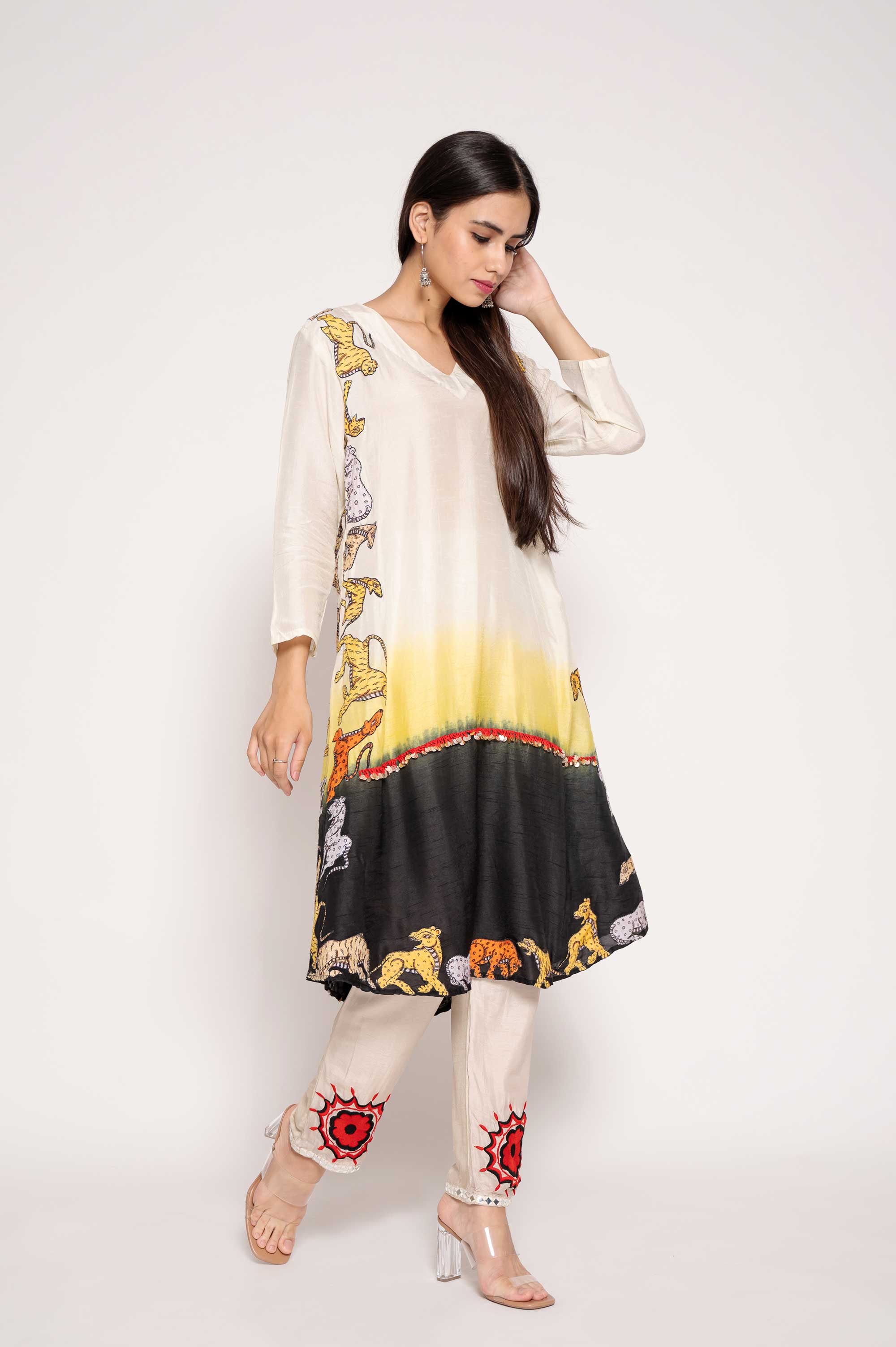 Animals-Appliqued Kurta Set