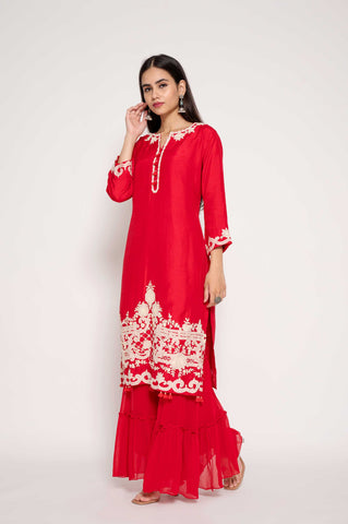 Applique & Tassel work Kurta set