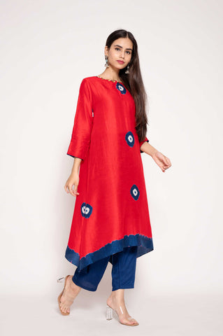 Simple Tie-Dye Kurta set in Bold Colors