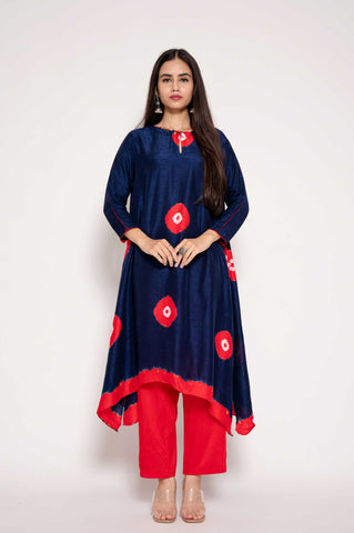 Simple Tie-Dye Kurta set in Bold Colors