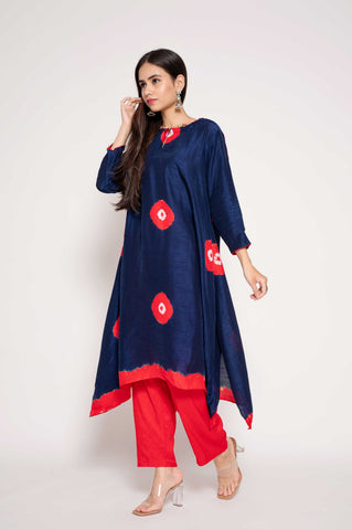 Simple Tie-Dye Kurta set in Bold Colors