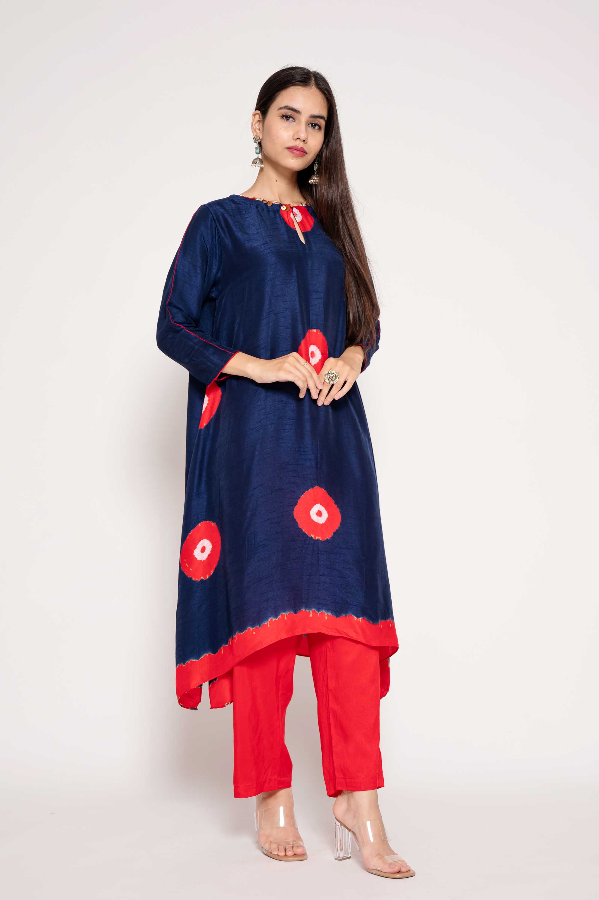 Simple Tie-Dye Kurta set in Bold Colors