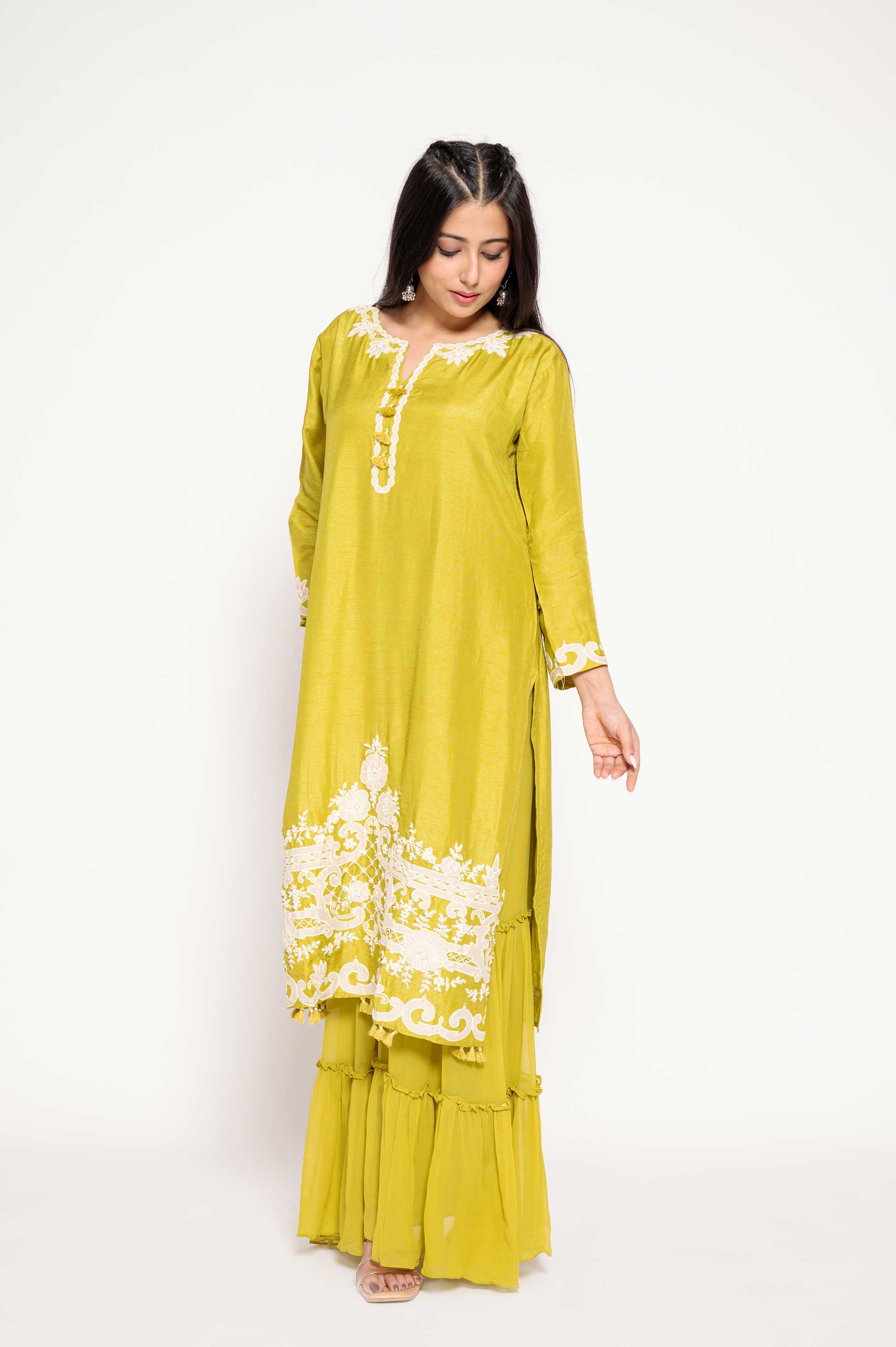 Applique & Tassel work Kurta set