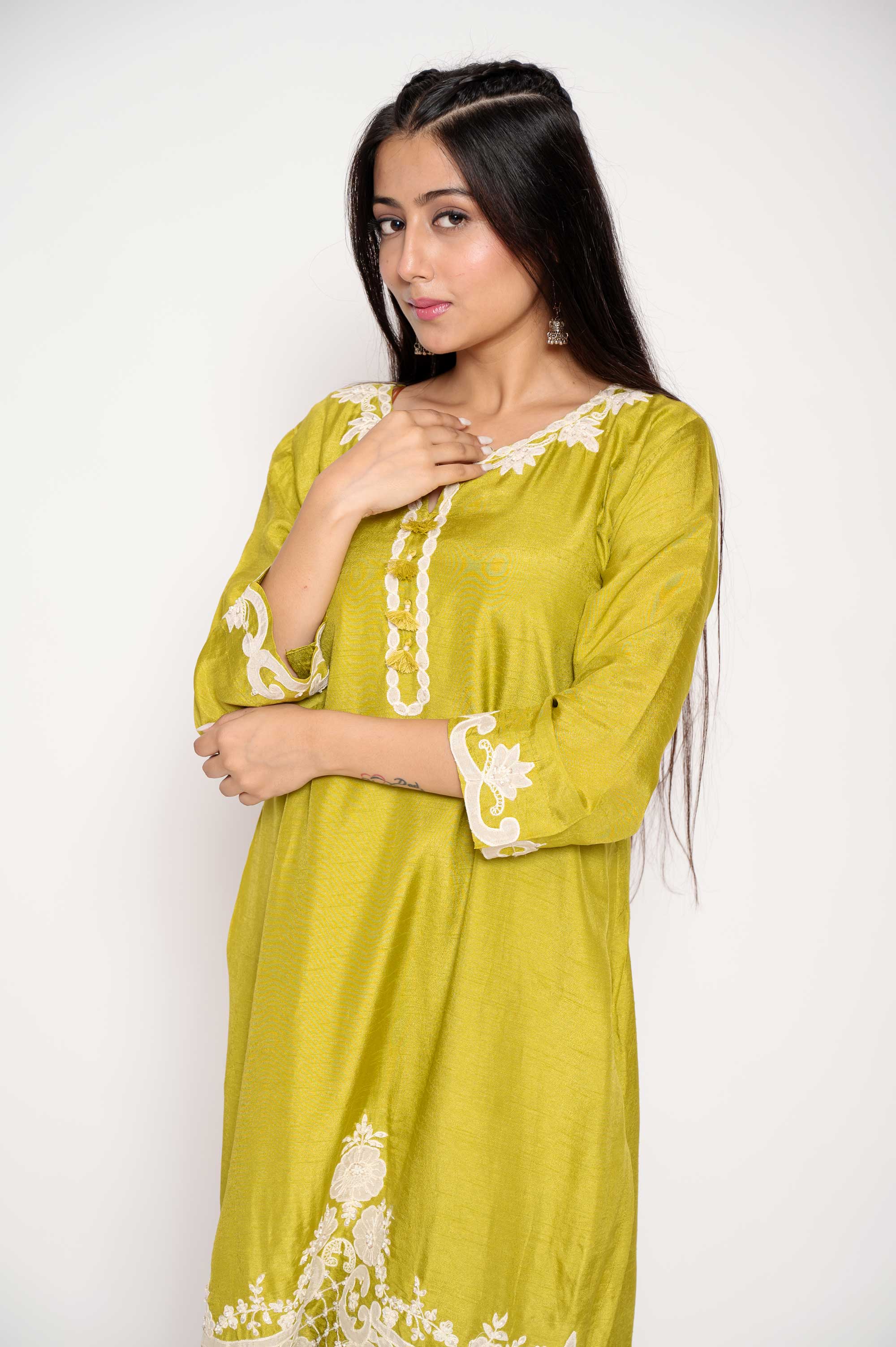 Applique & Tassel work Kurta set