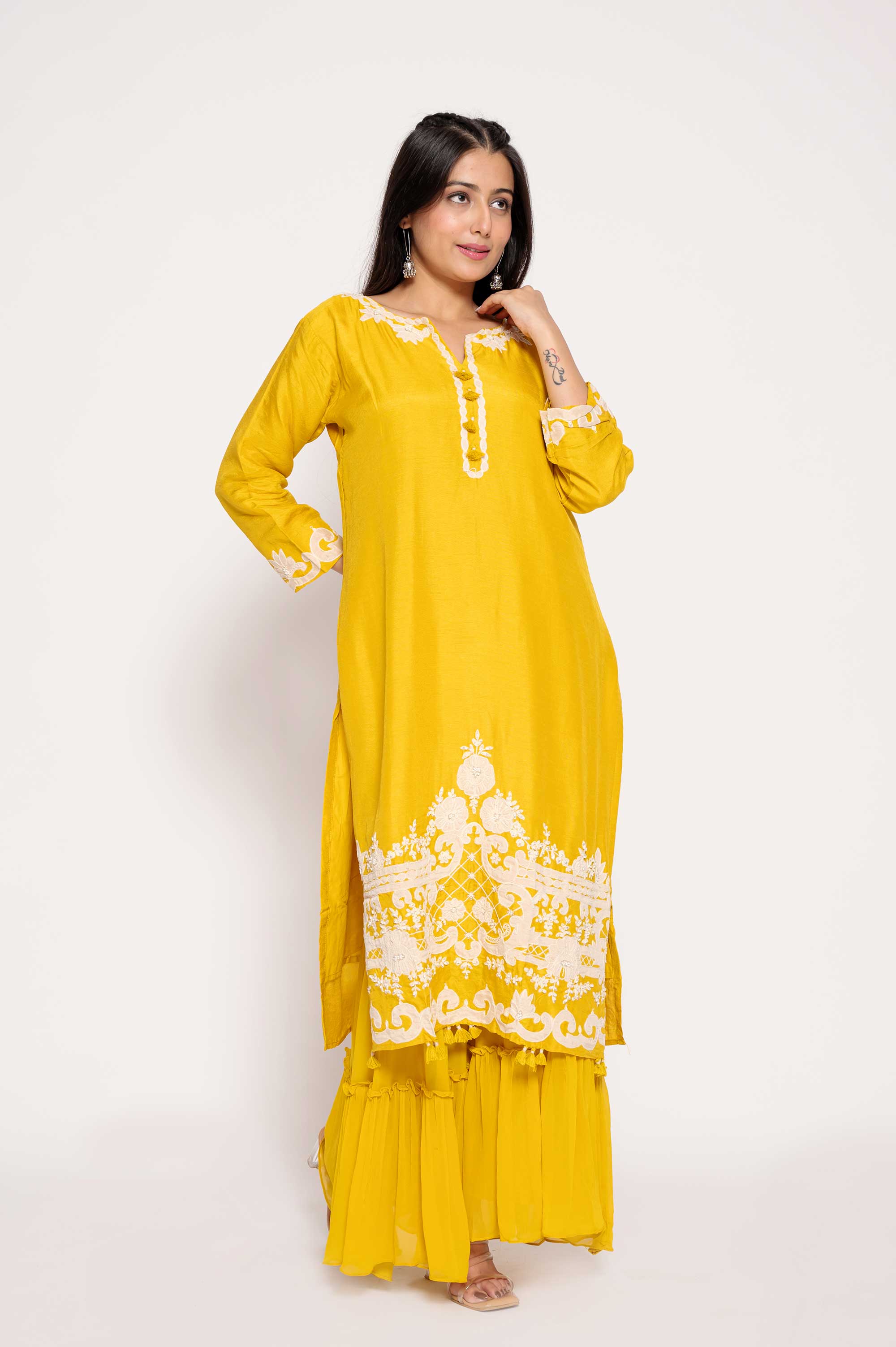 Applique & Tassel work Kurta set