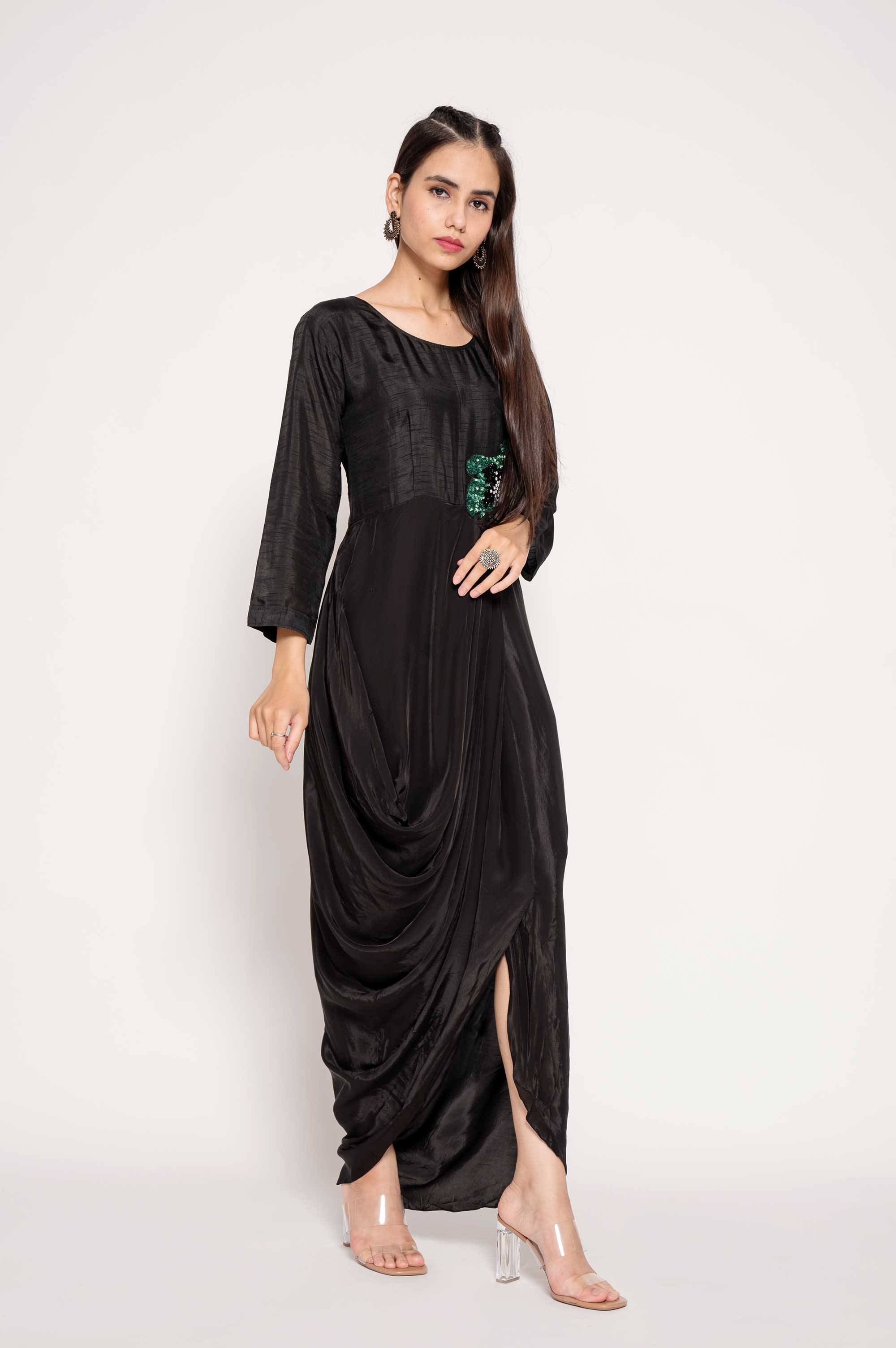 Solid 1 Color Gown with Boota