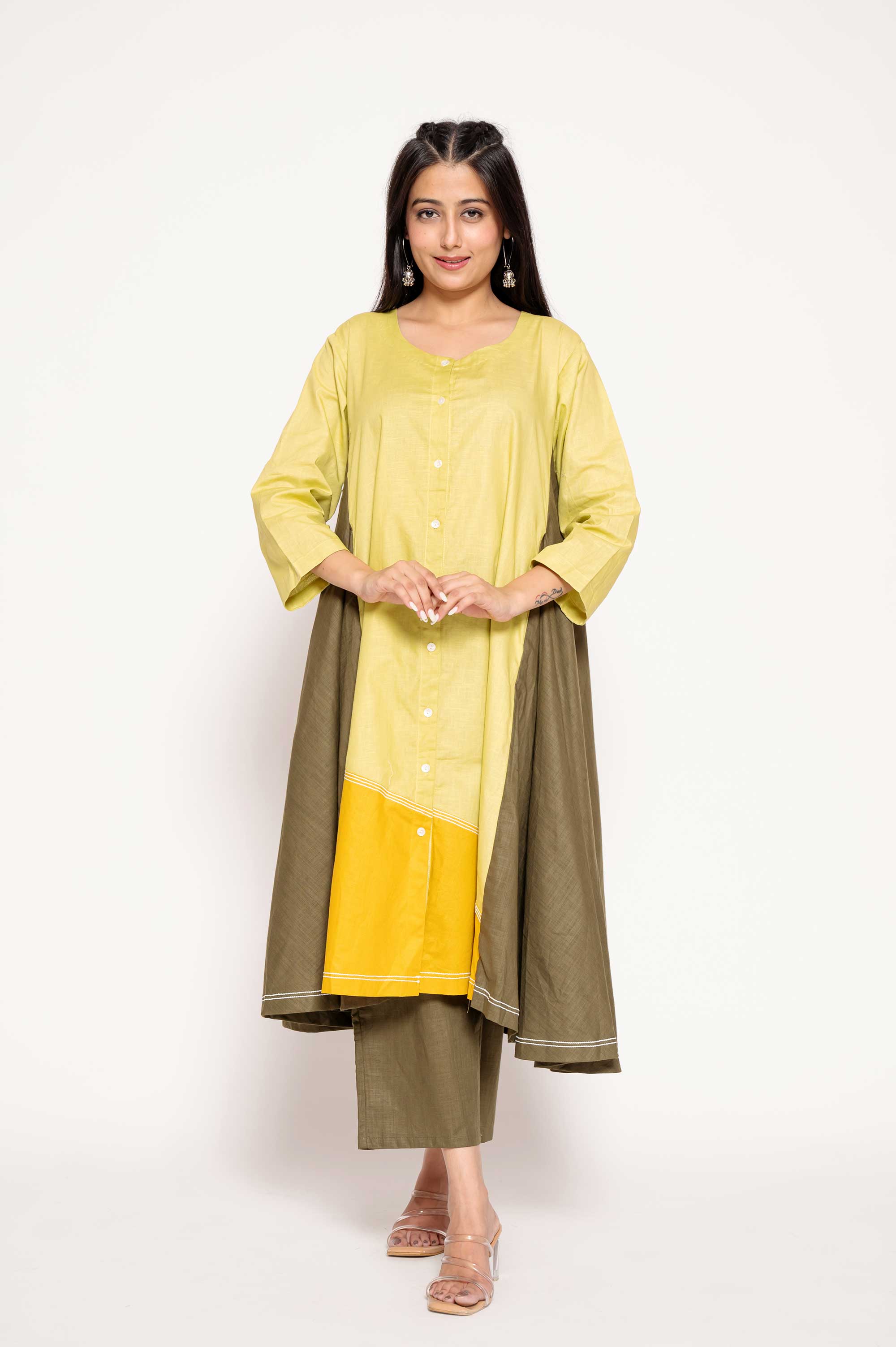 Multicolored Indo-western Kurta set