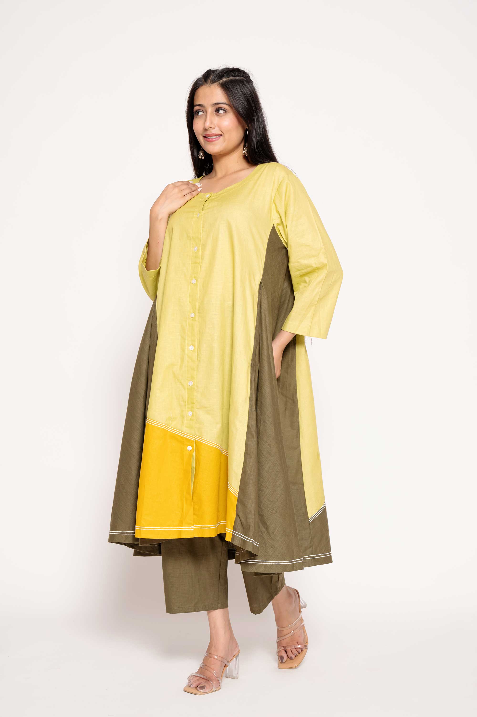 Multicolored Indo-western Kurta set