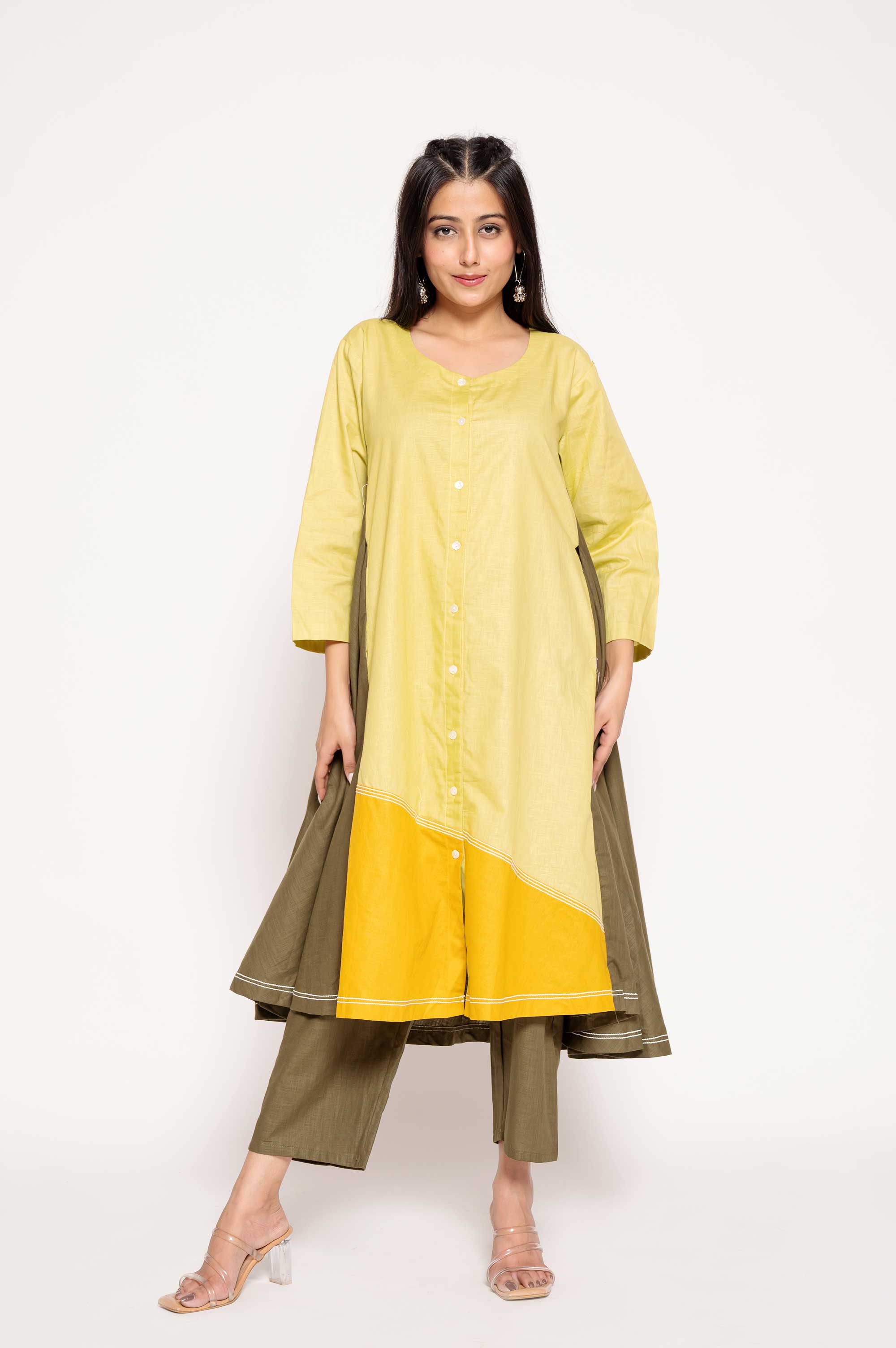 Multicolored Indo-western Kurta set