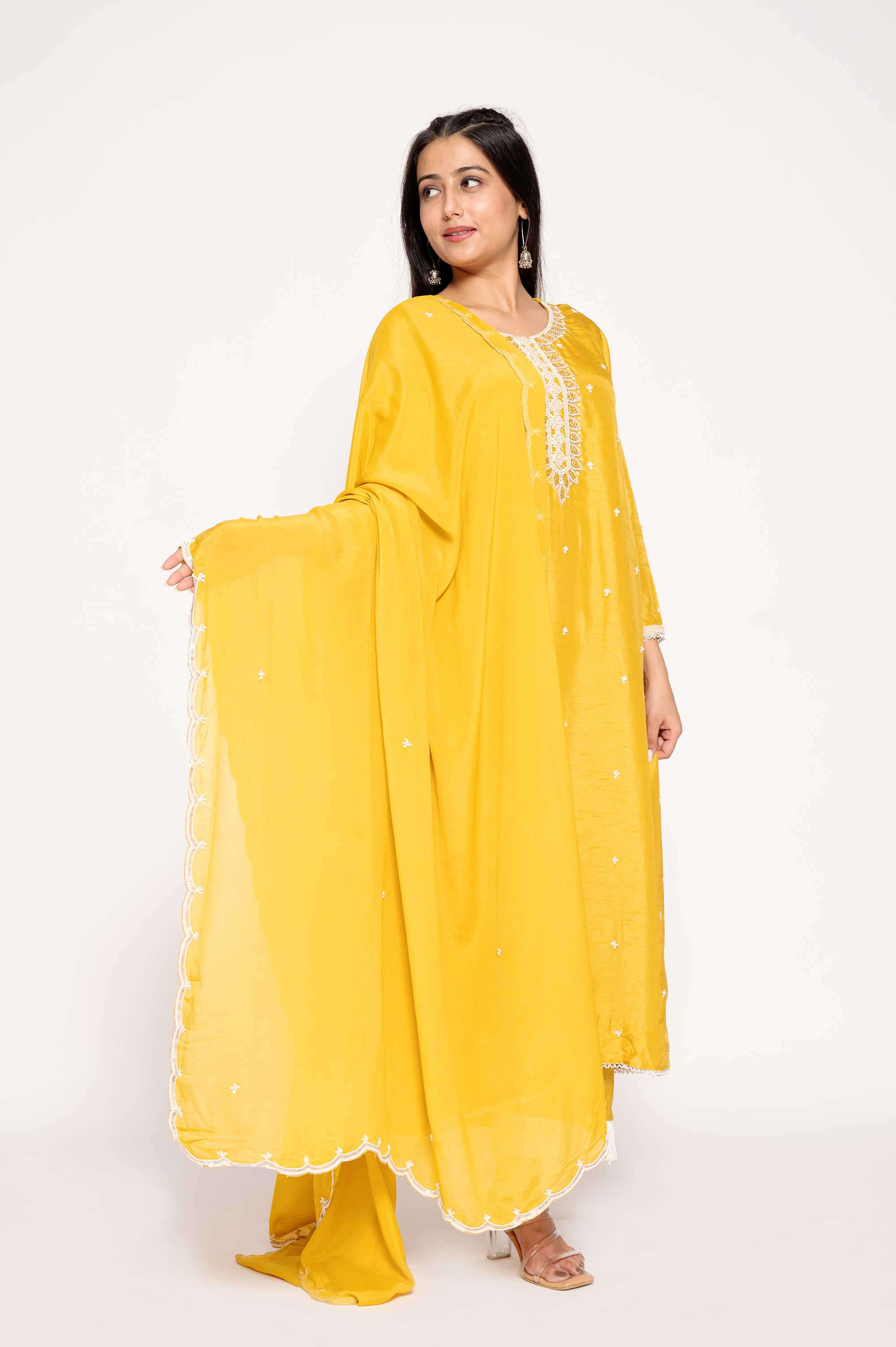 Zardosi work 3pc Kurta- Dupatta set