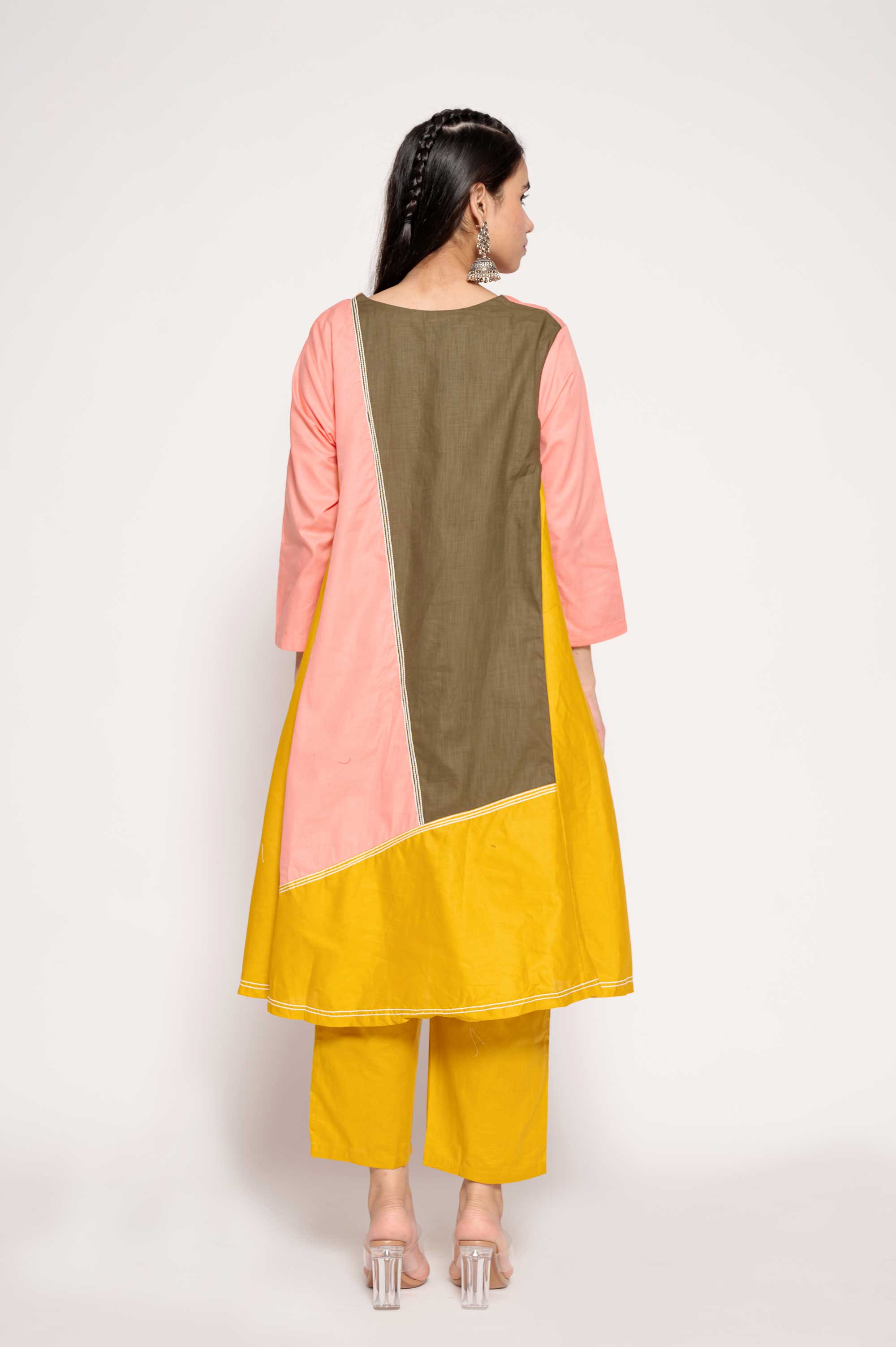 Multicolored Indo-western Kurta set