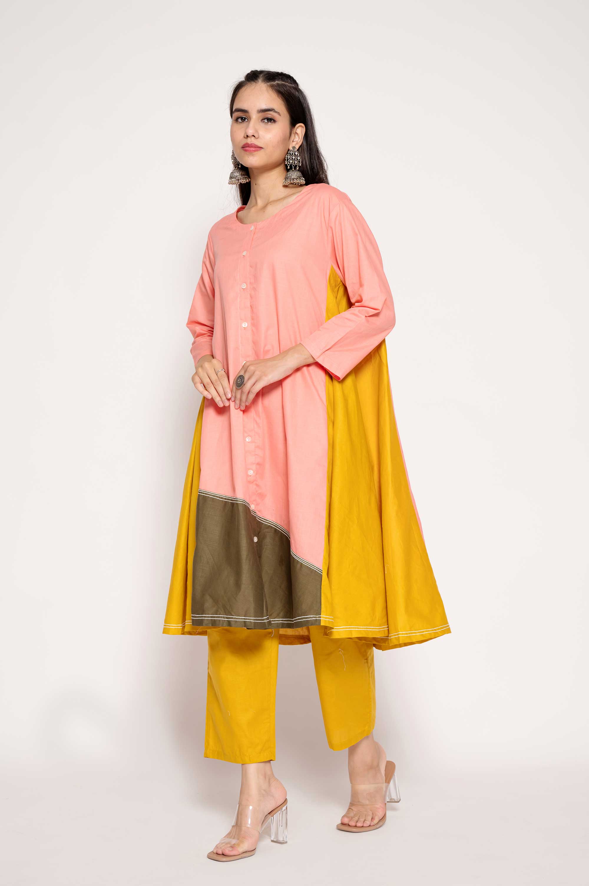 Multicolored Indo-western Kurta set