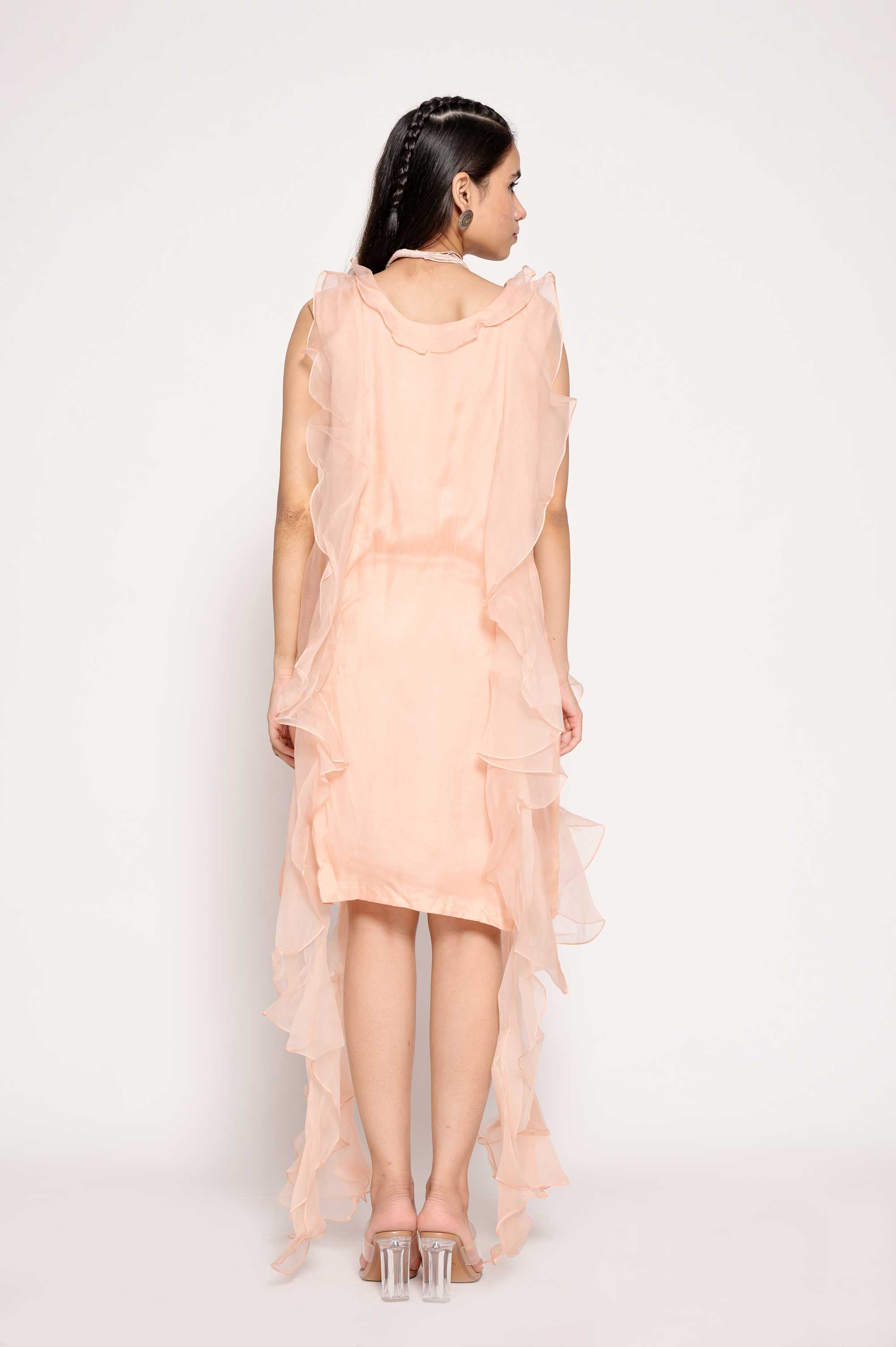 Short Pastel Dress with Frills