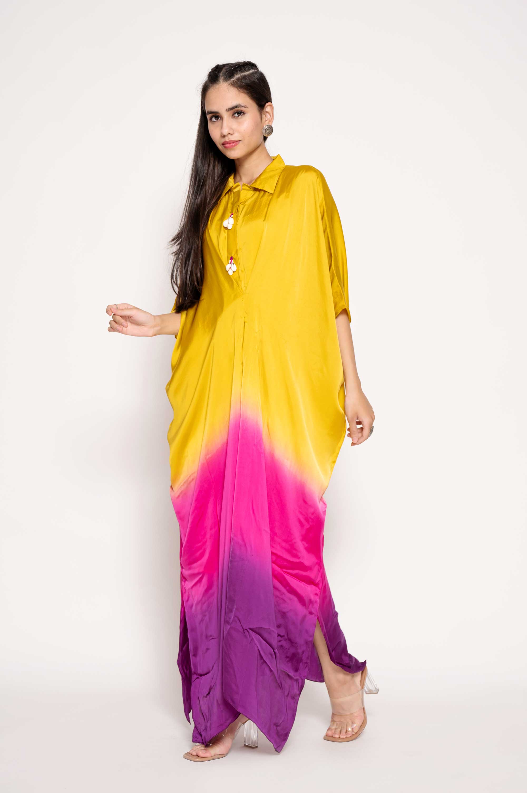 Designer Tie-Dye & Kodi Work Kaftan Gown