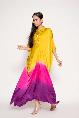 Designer Tie-Dye & Kodi Work Kaftan Gown