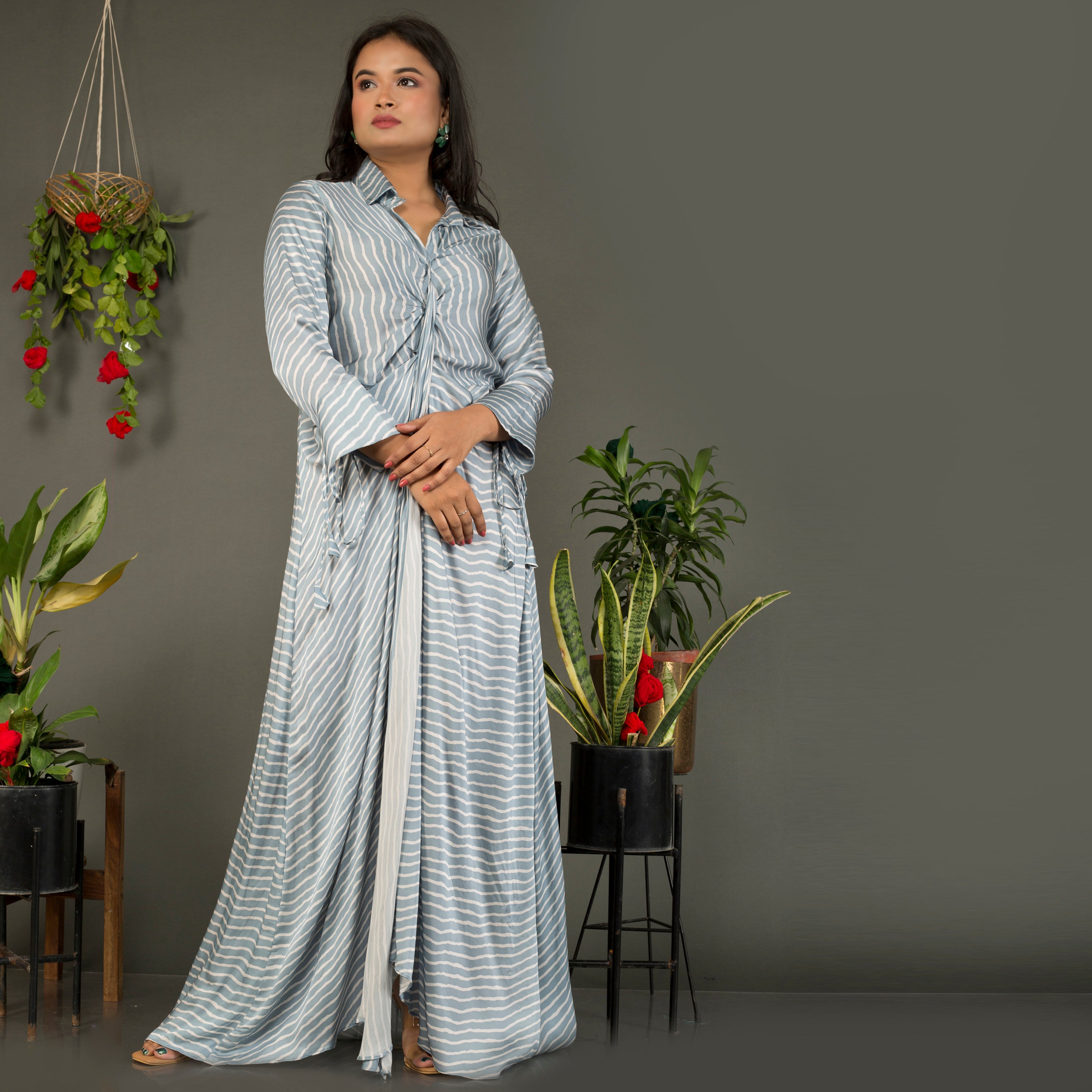 Collared lehriya dress