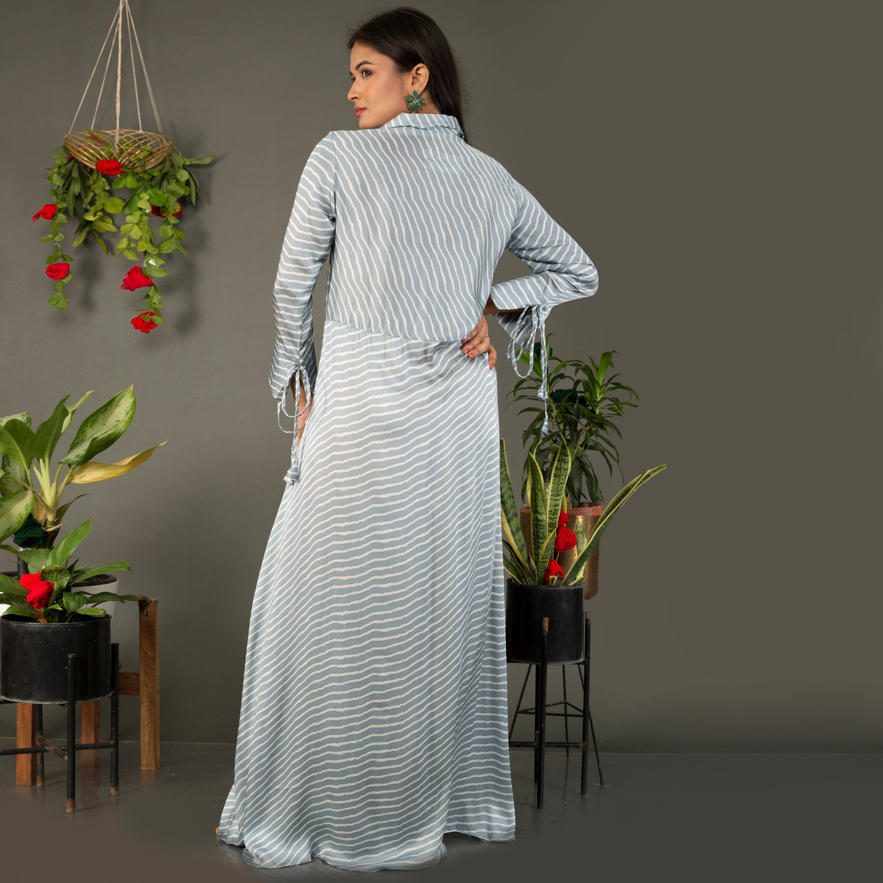 Collared lehriya dress