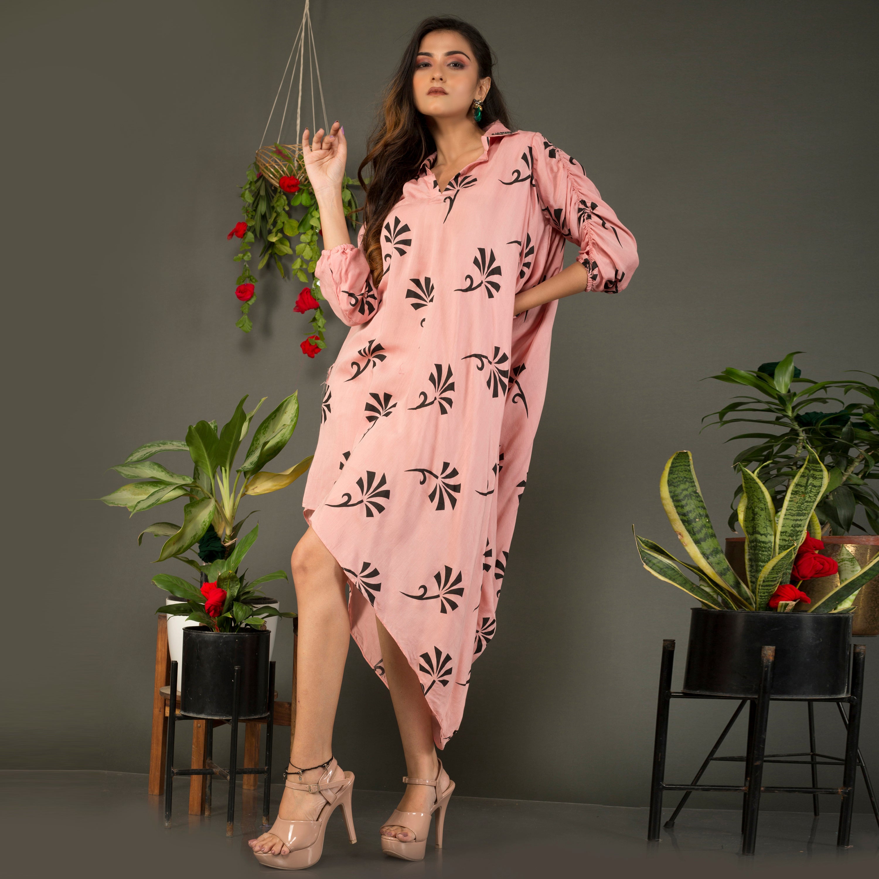 Draped cotton tunic