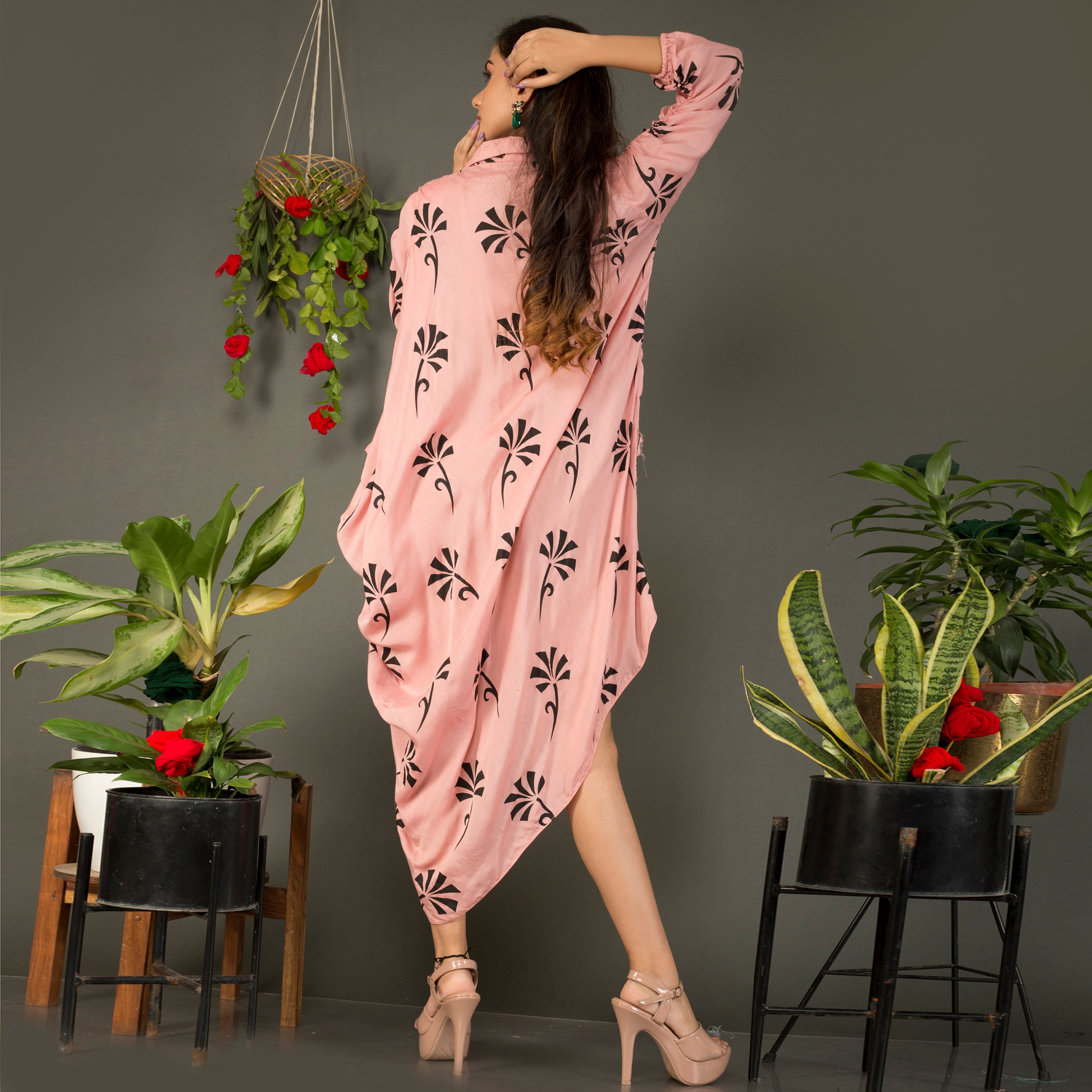 Draped cotton tunic