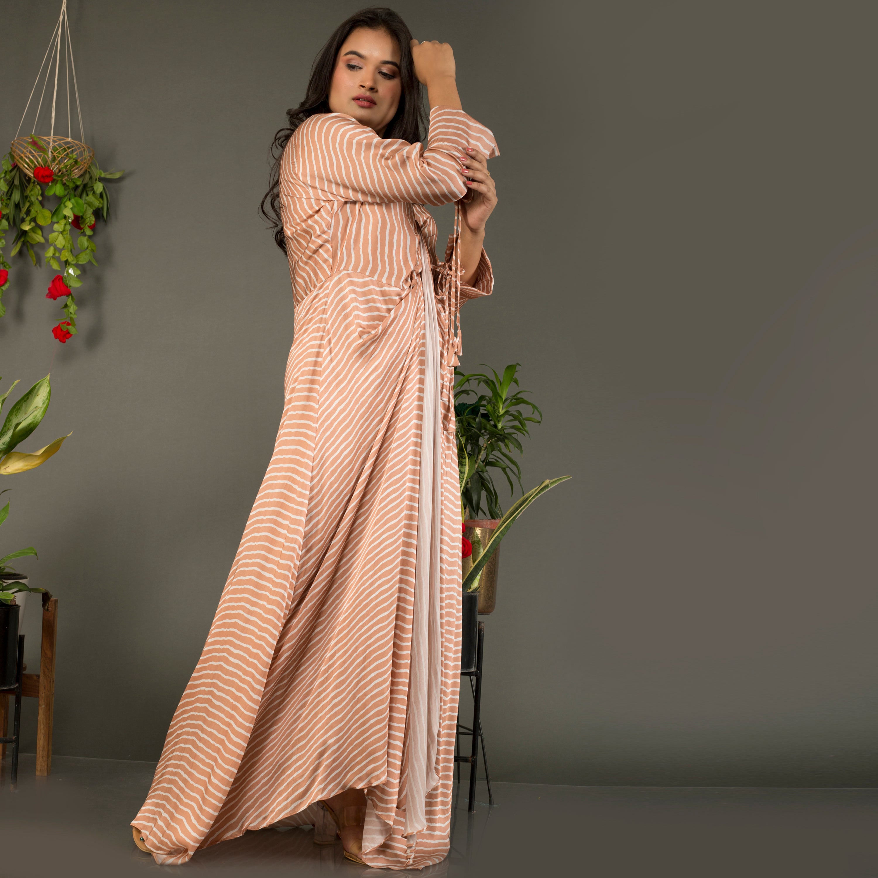Collared lehriya dress