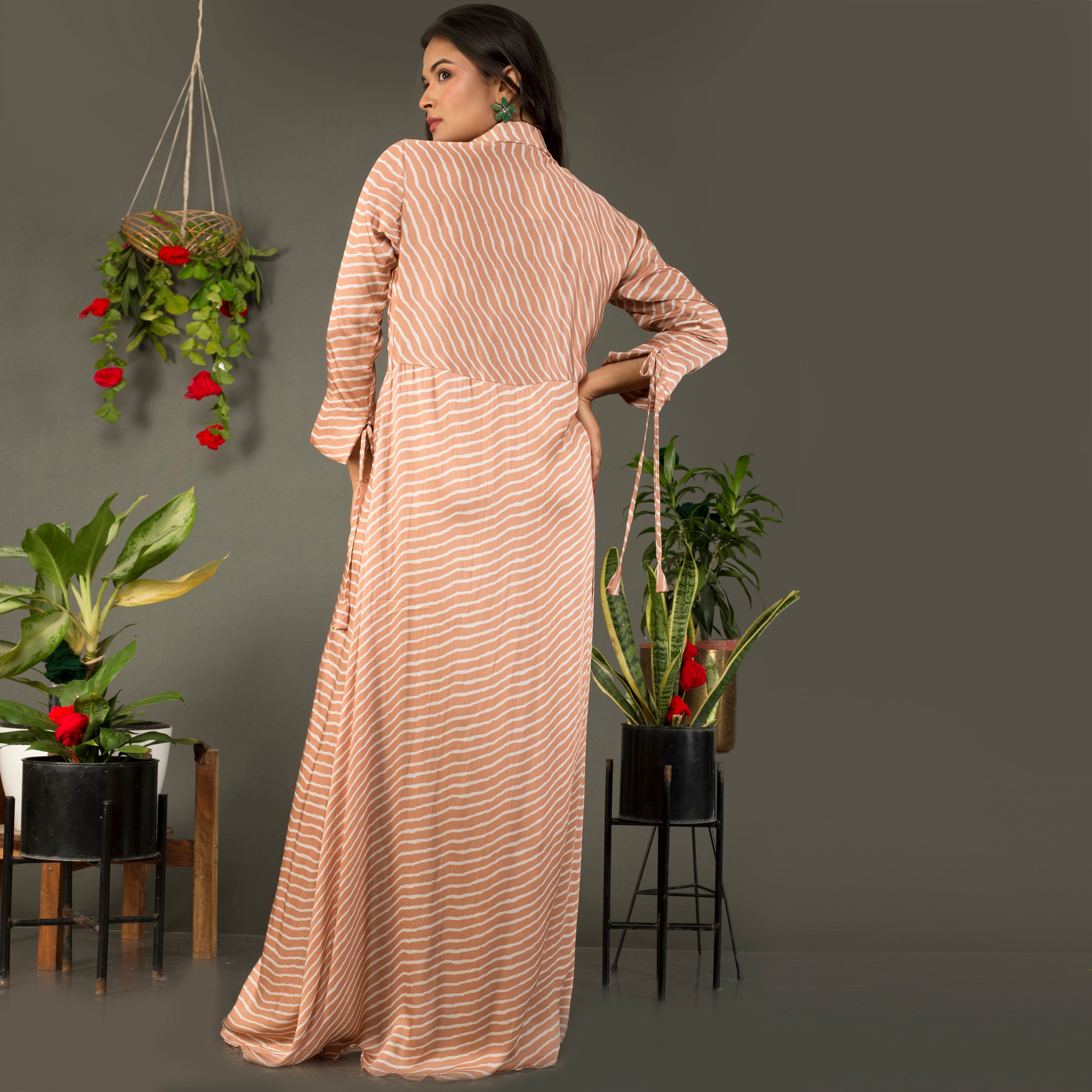 Collared lehriya dress