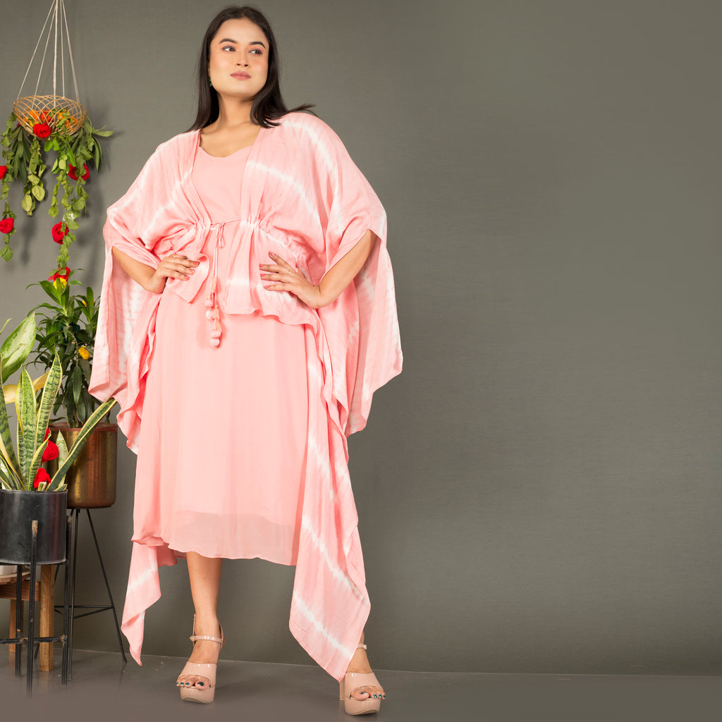 Dress with silk jacket