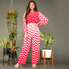 Abstract print Co Ord set with jacket.