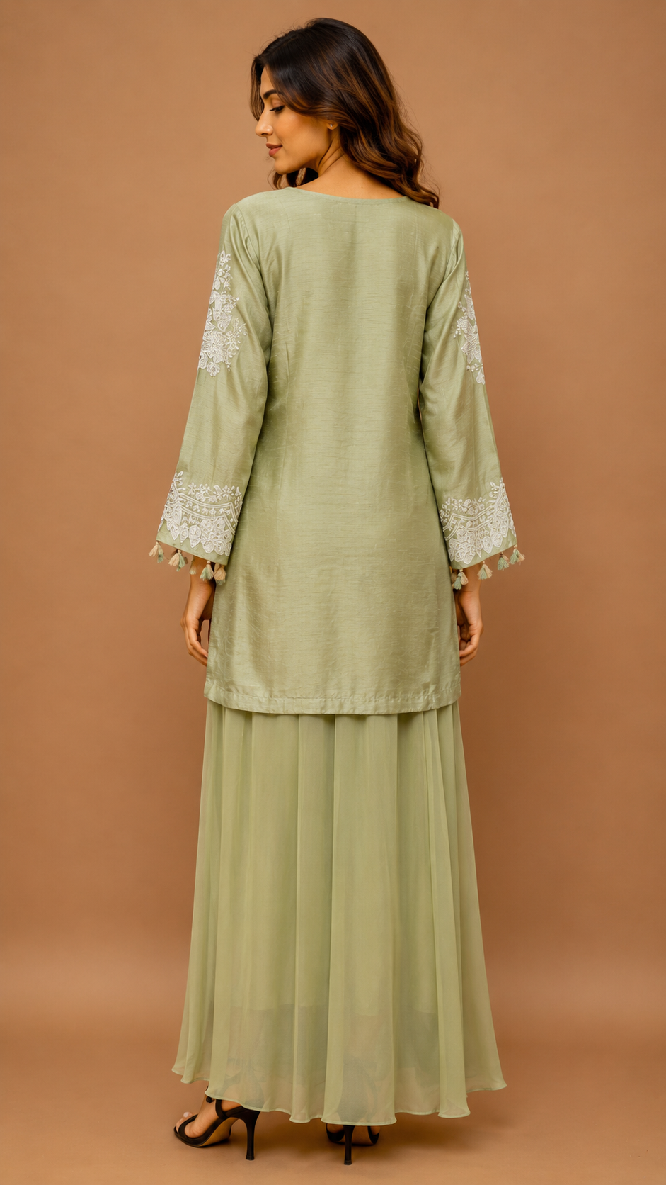 Skirt dhoti with heavy kurta