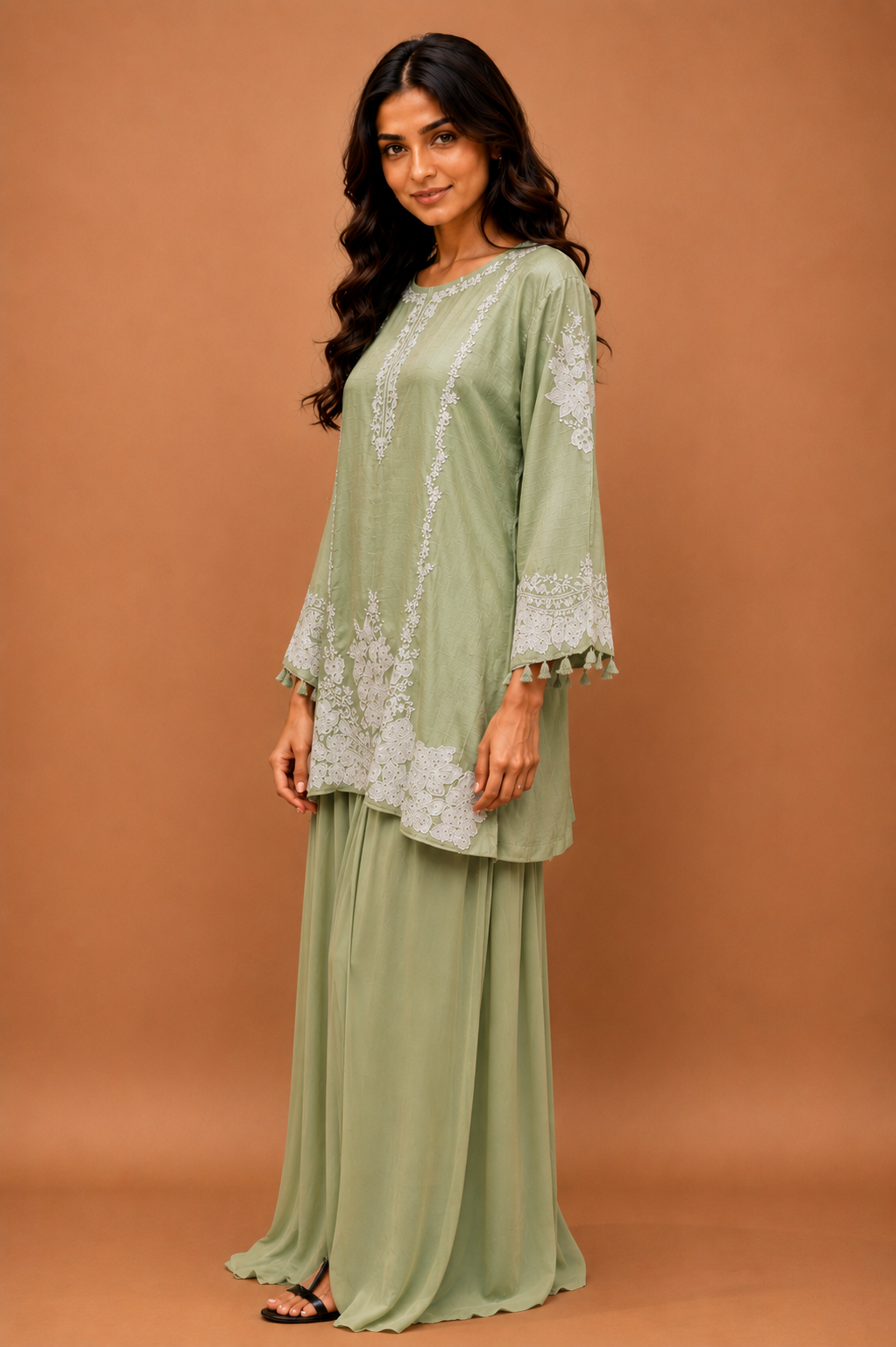 Skirt dhoti with heavy kurta