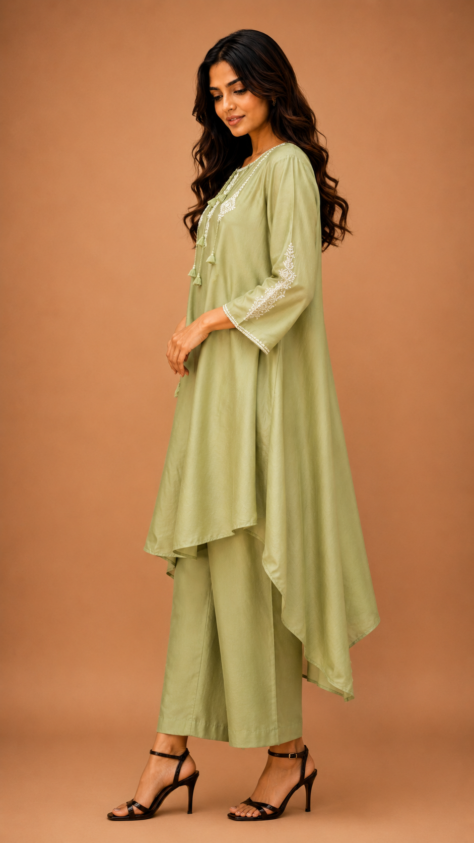 Flared kurta with pant traditional ware