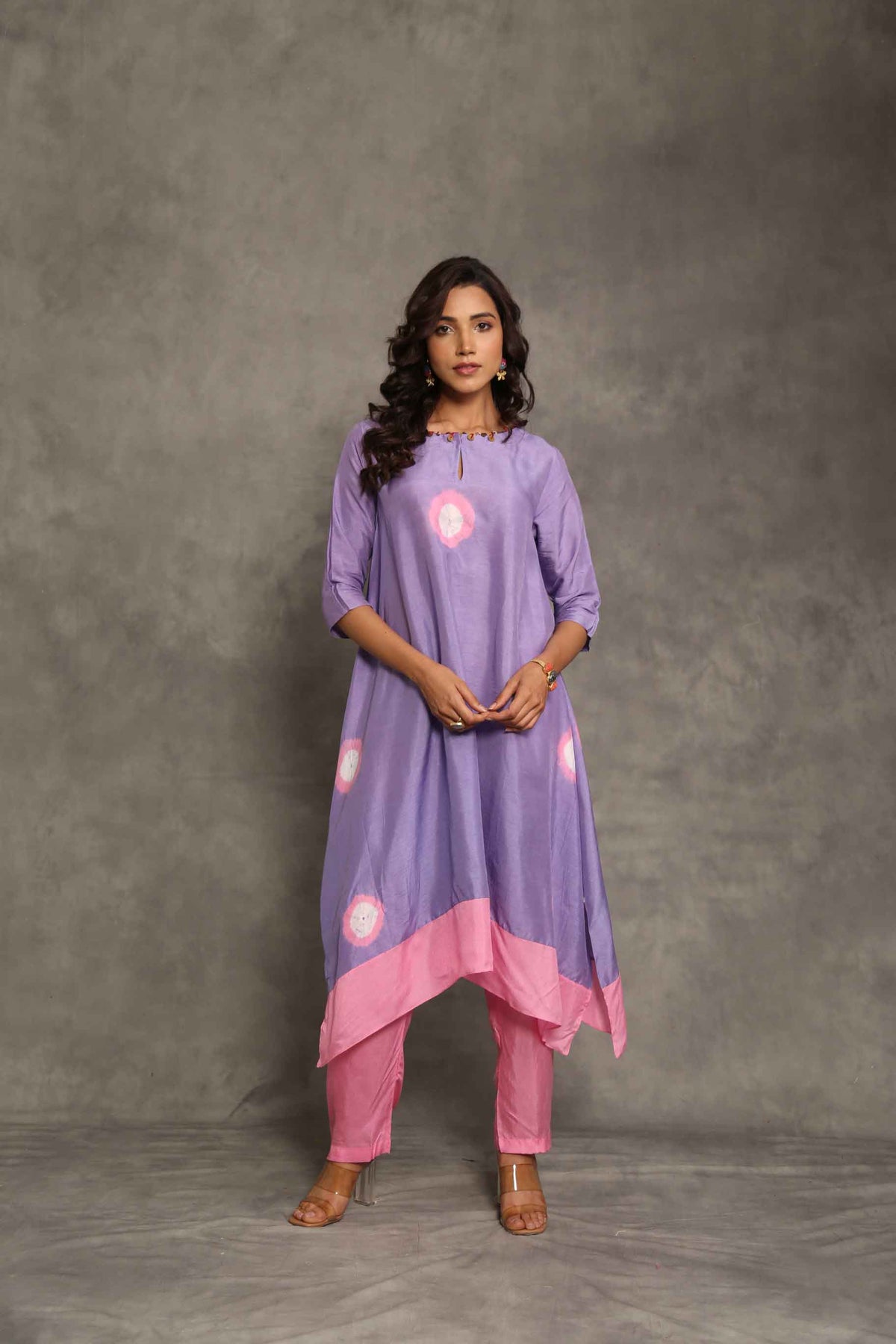 Dual Colour TieDye Kurta Set