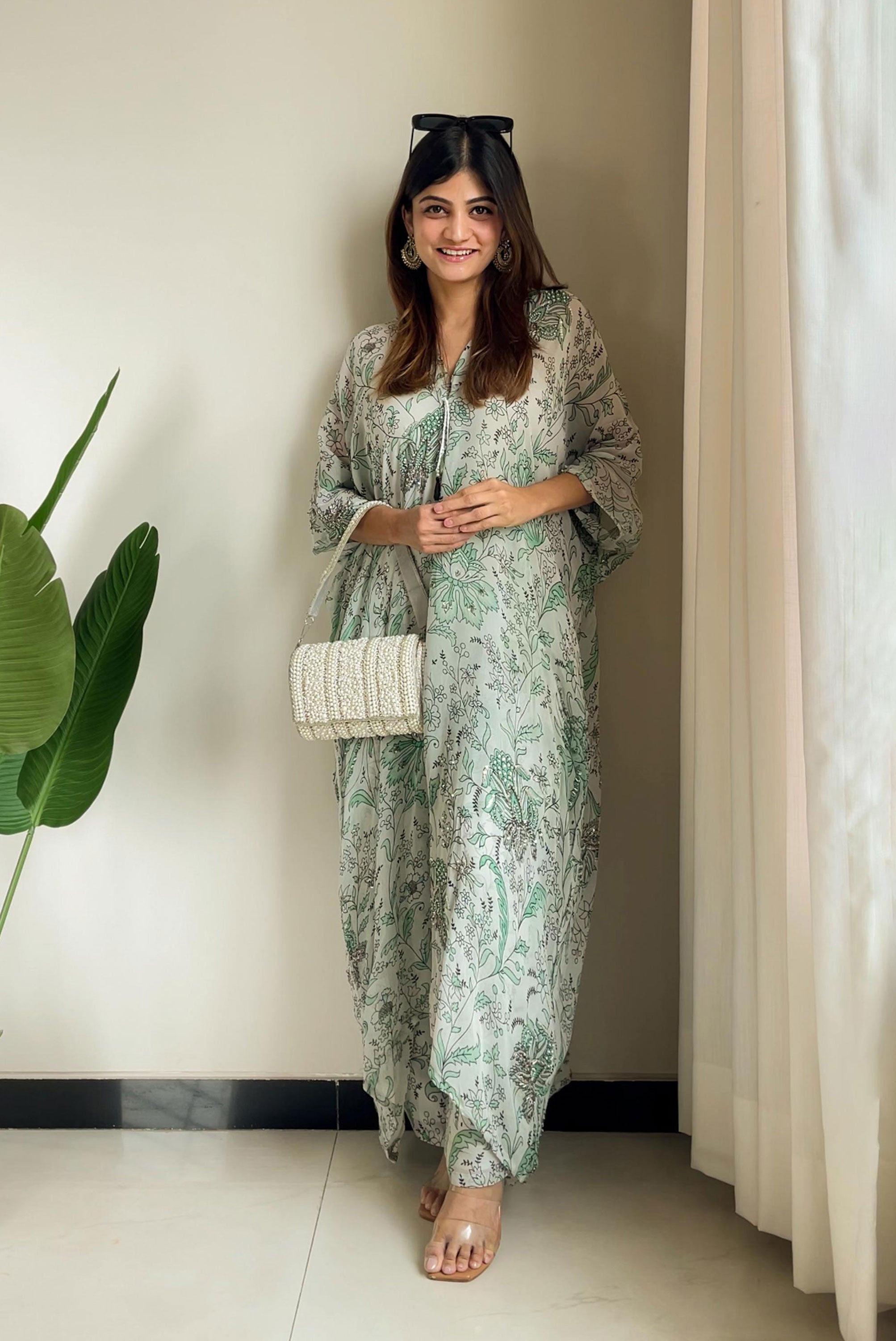 Printed Georgette Sequin Work Co-ord Set