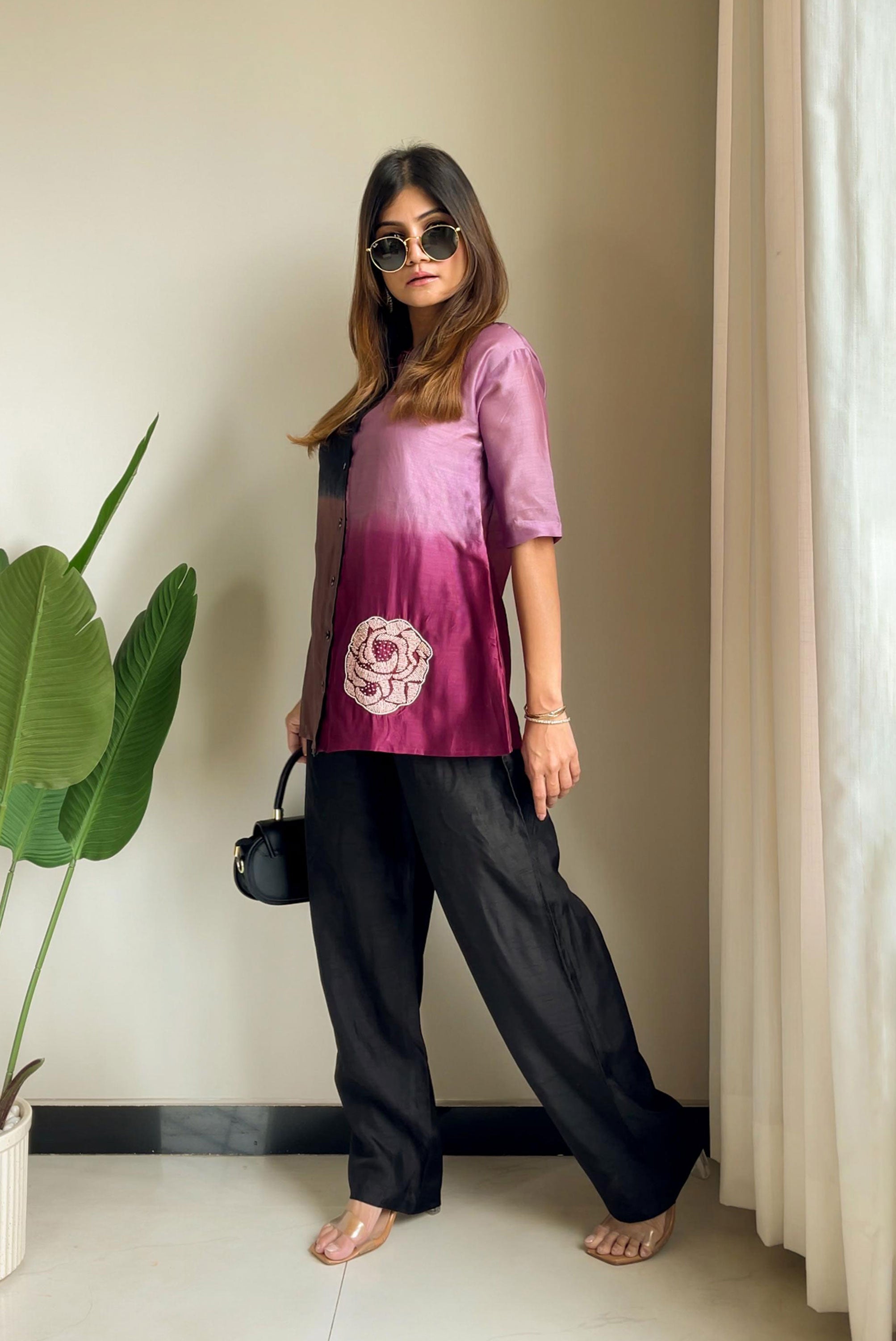 Multi Shaded Pearl Work Co-ord