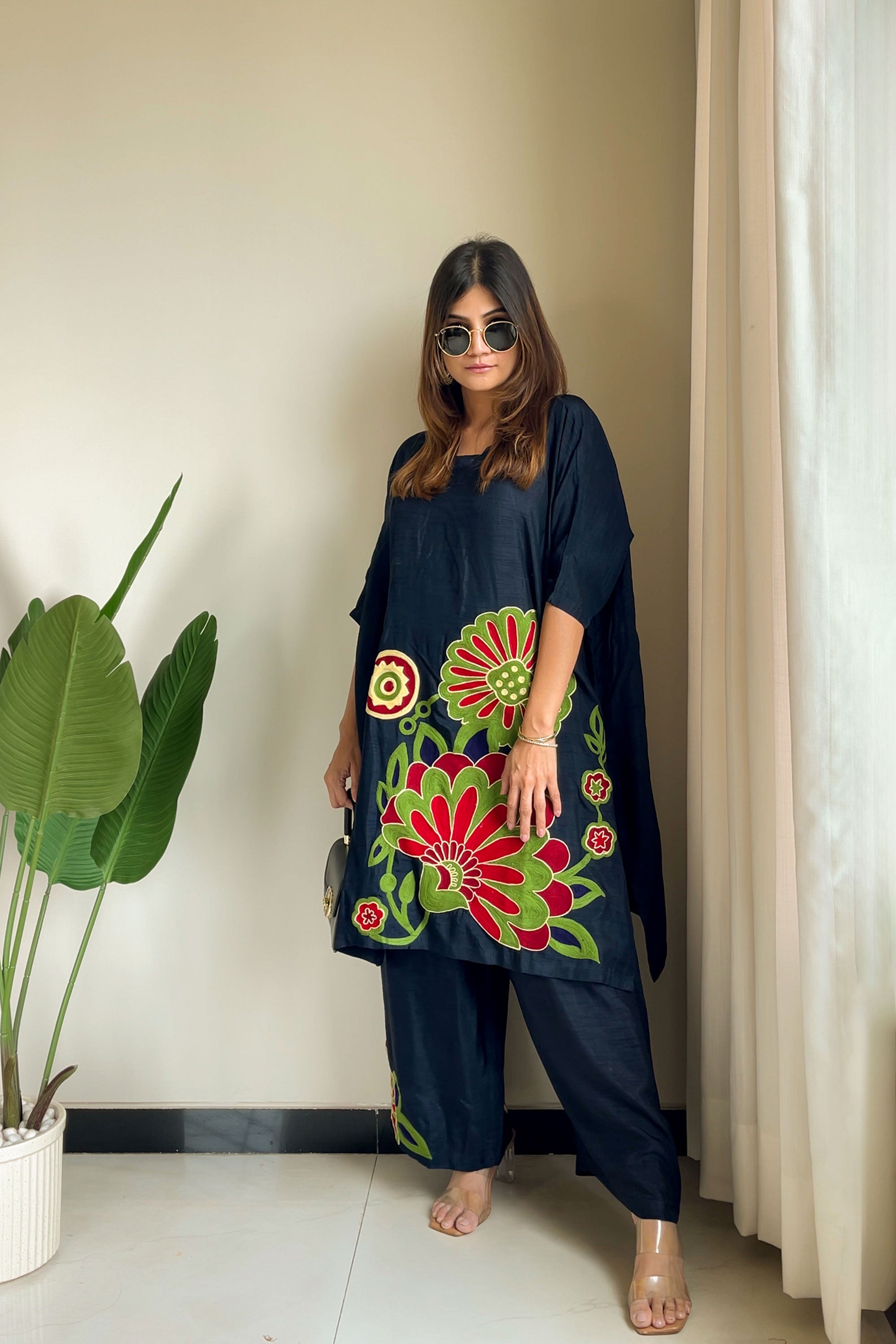 Over size co-ord set  with crewel Work
