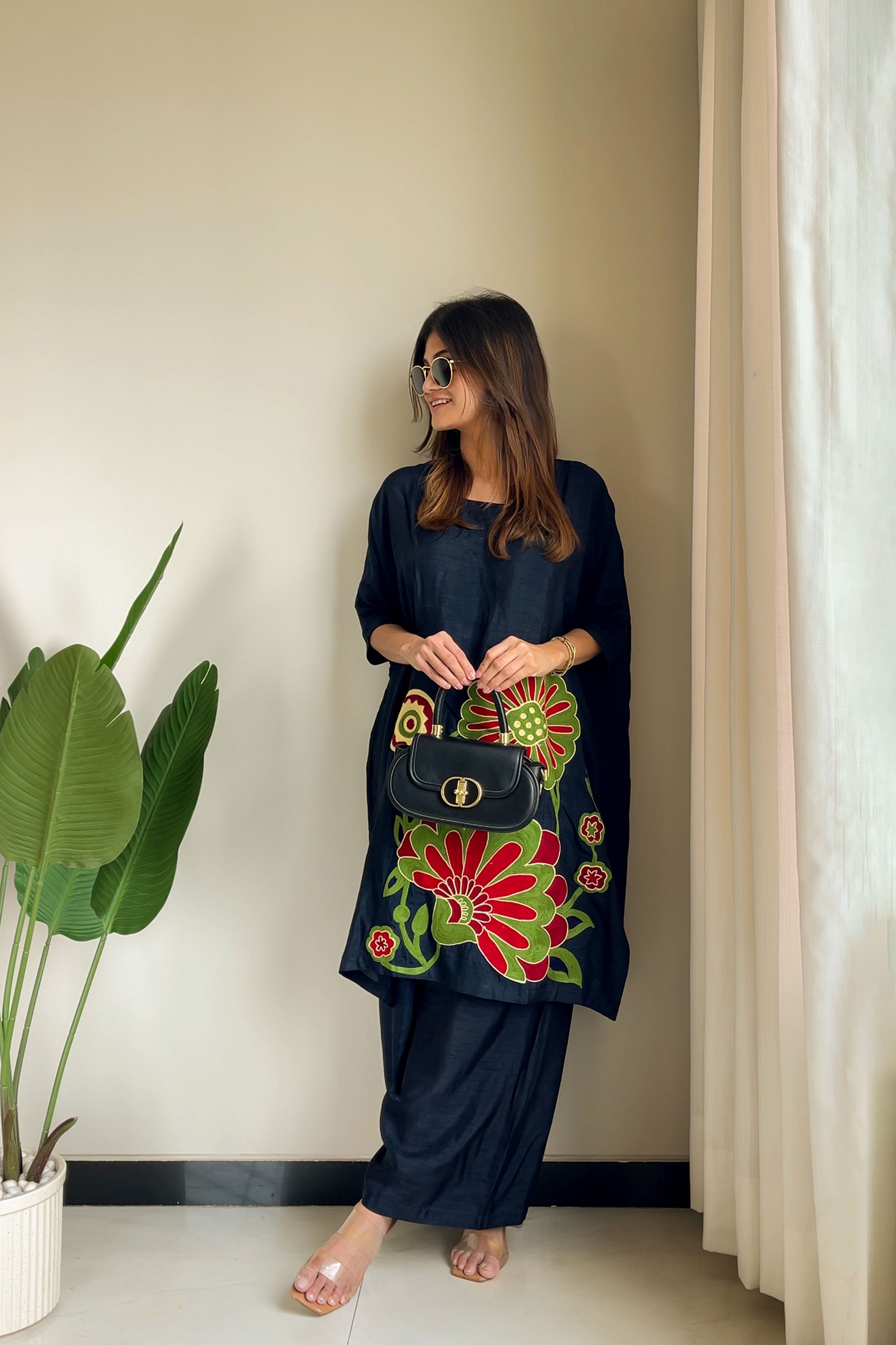 Over size co-ord set  with crewel Work